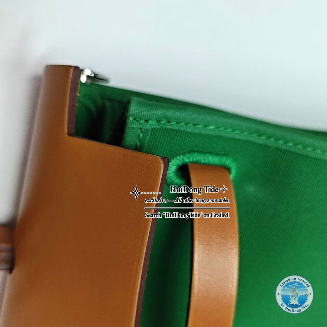 Hermes HERMÈS Bamboo Green Canvas Herbag 31 Size ONE SIZE - 9 Thumbnail