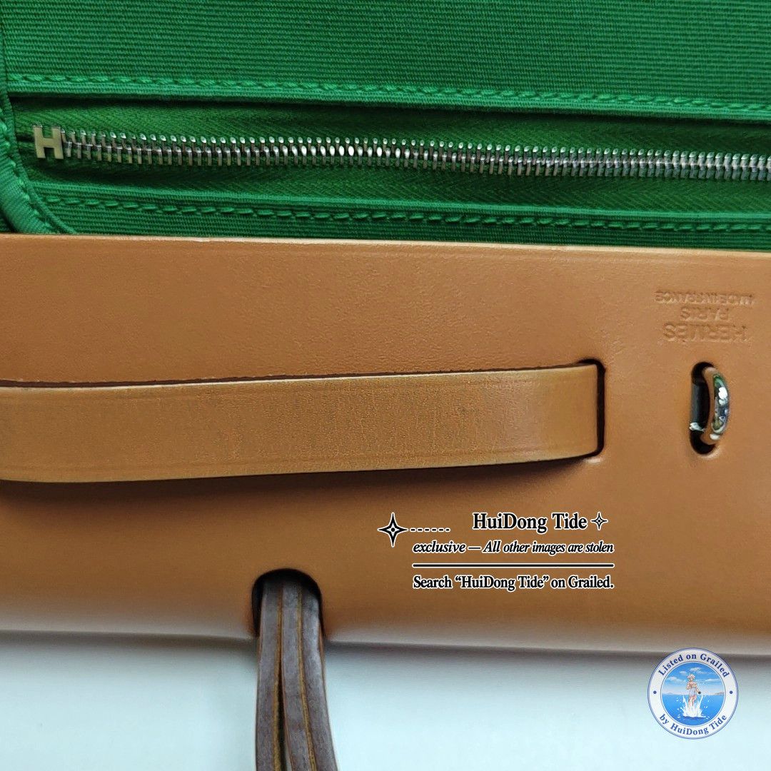 Hermes HERMÈS Bamboo Green Canvas Herbag 31 Size ONE SIZE - 16 Thumbnail