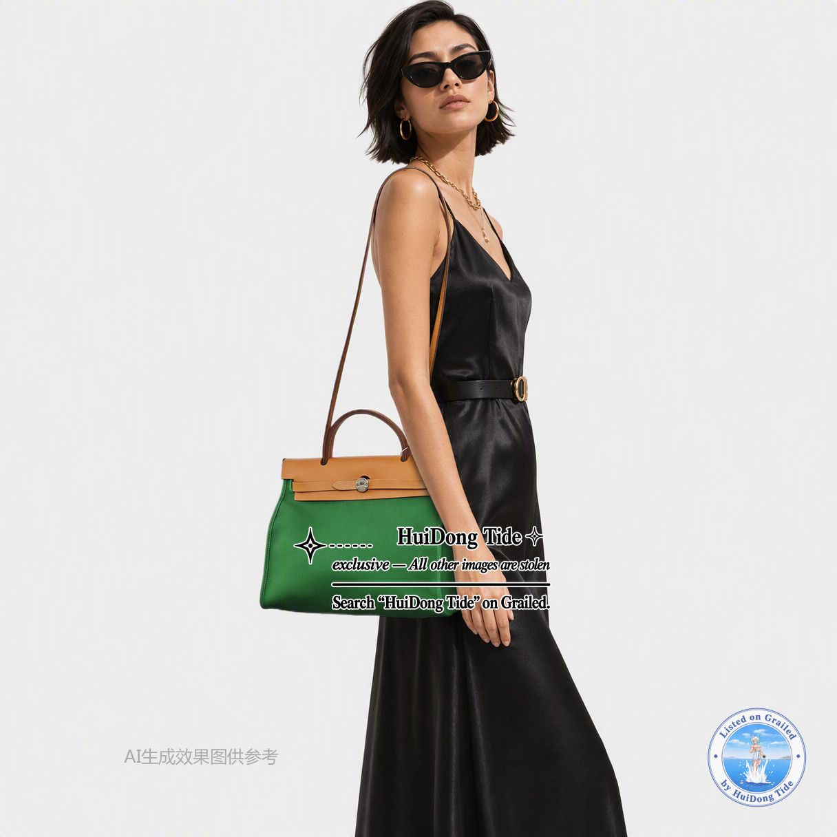 Hermes HERMÈS Bamboo Green Canvas Herbag 31 Size ONE SIZE - 2 Thumbnail