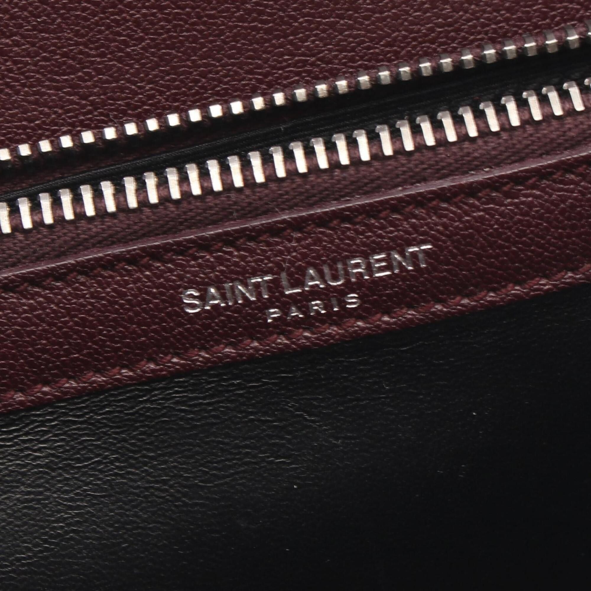 Saint Laurent Paris Yves Saint Laurent Paris College 2-Way Handbag, Leather, Women's, Bordeaux (428056) Size ONE SIZE - 4 Thumbnail