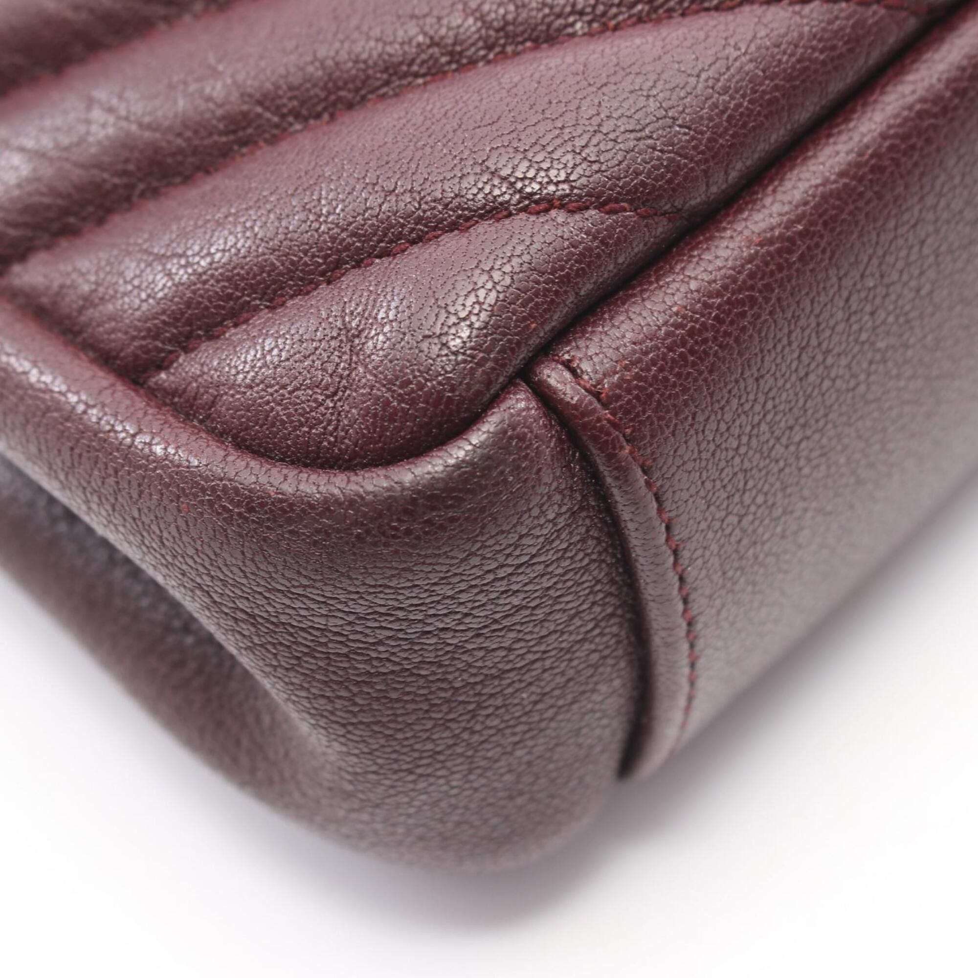 Saint Laurent Paris Yves Saint Laurent Paris College 2-Way Handbag, Leather, Women's, Bordeaux (428056) Size ONE SIZE - 6 Thumbnail
