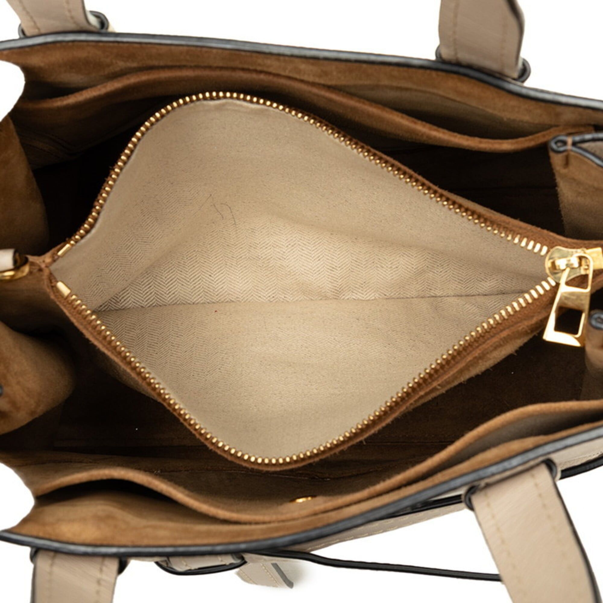 Loewe Loewe Anagram Gate Handbag Shoulder Bag 2-Way Beige Leather Women's LOEWE Size ONE SIZE - 4 Thumbnail