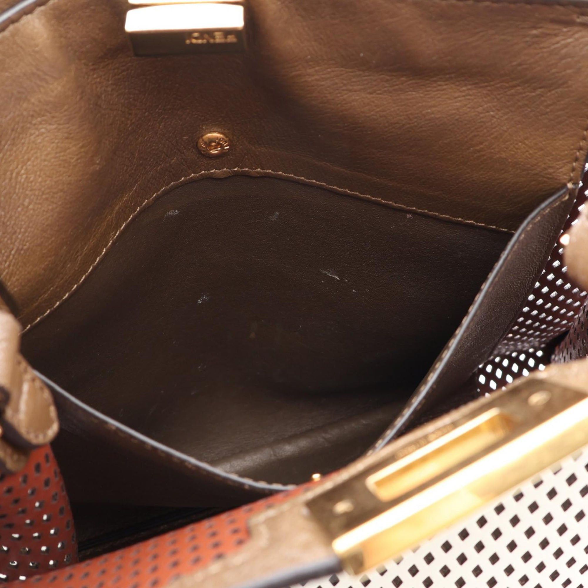 Fendi Perforated Leather Peekaboo X Lite Satchel Size ONE SIZE - 6 Thumbnail