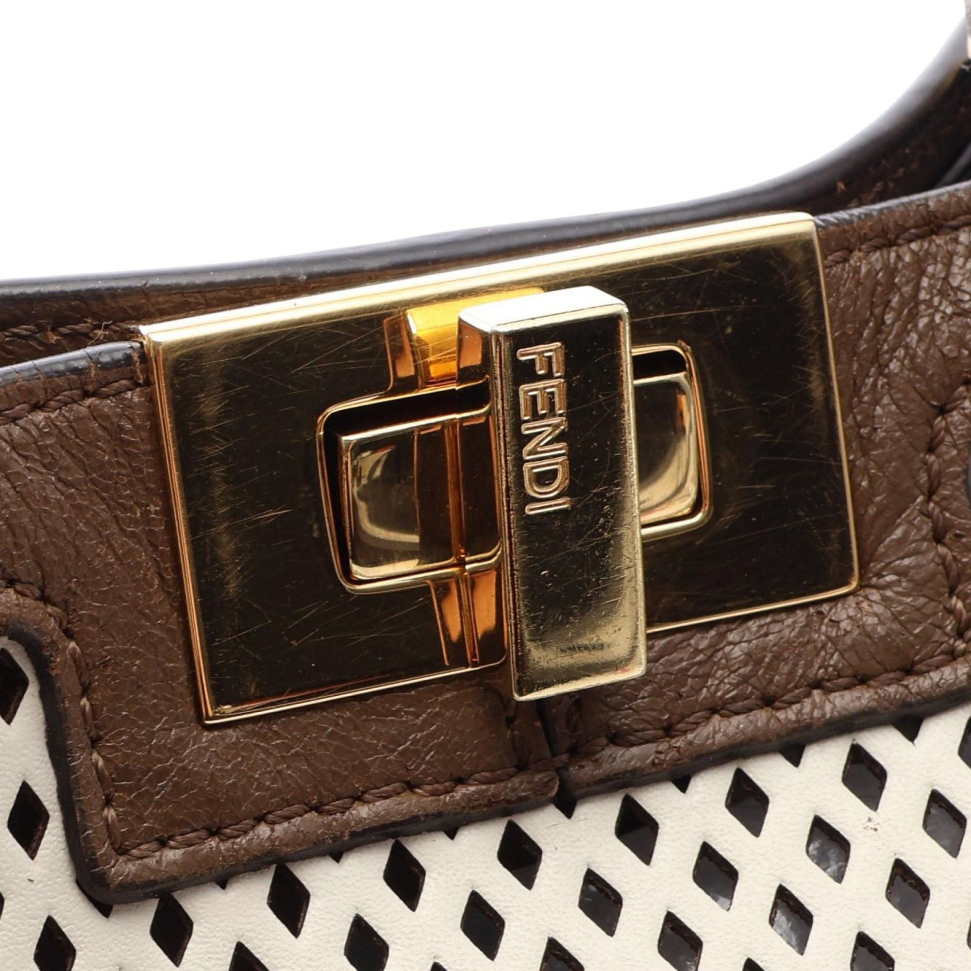 Fendi Perforated Leather Peekaboo X Lite Satchel Size ONE SIZE - 7 Thumbnail