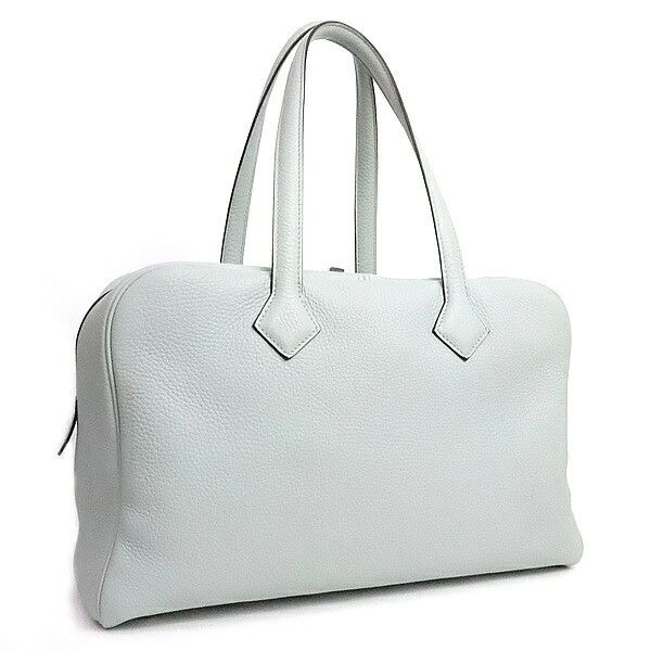 Hermes HERMES Victoria 35 Taurillon Clemence Bag Blue Size ONE SIZE - 2 Thumbnail