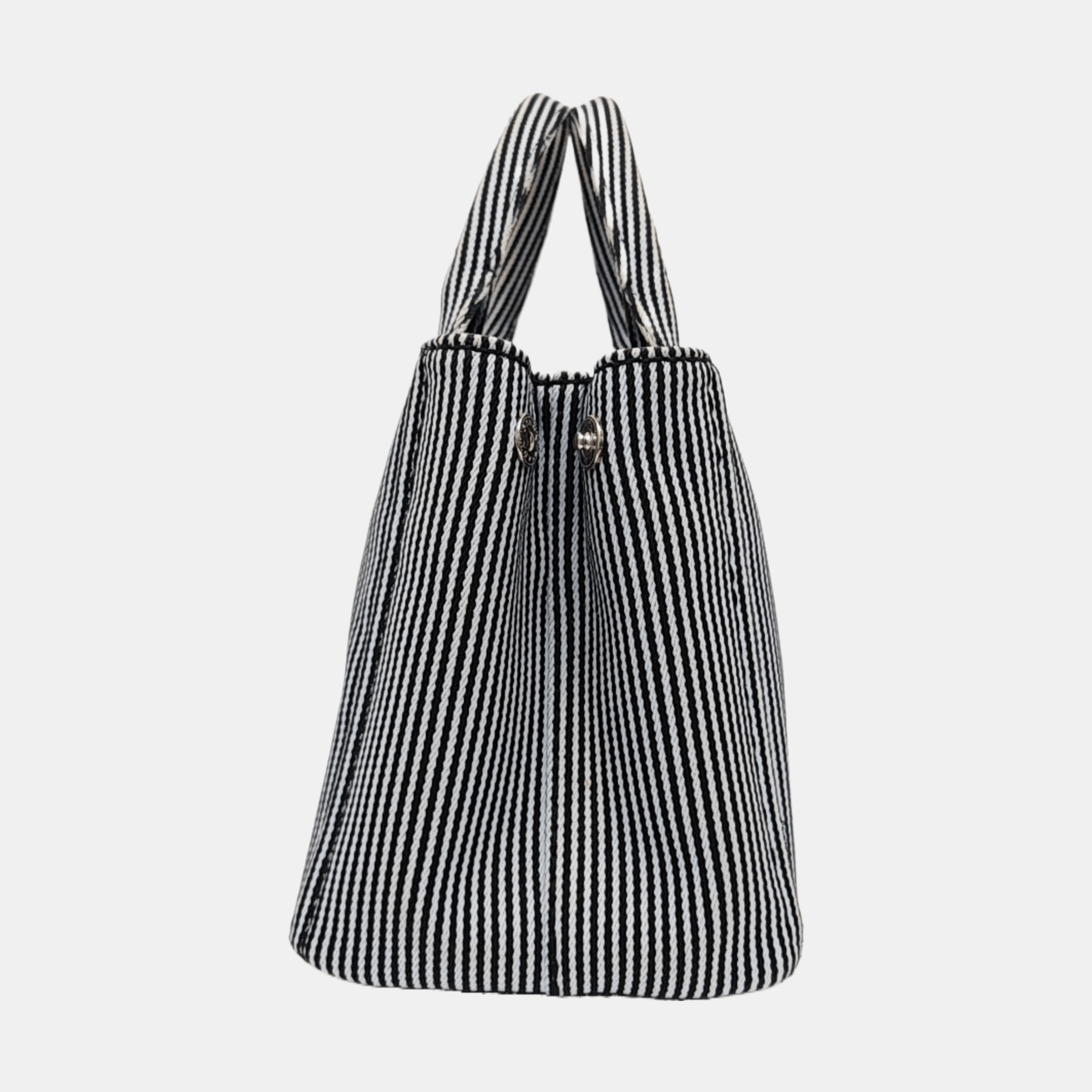 Prada Prada Striped Canvas Logo Tote Bag Size ONE SIZE - 4 Thumbnail