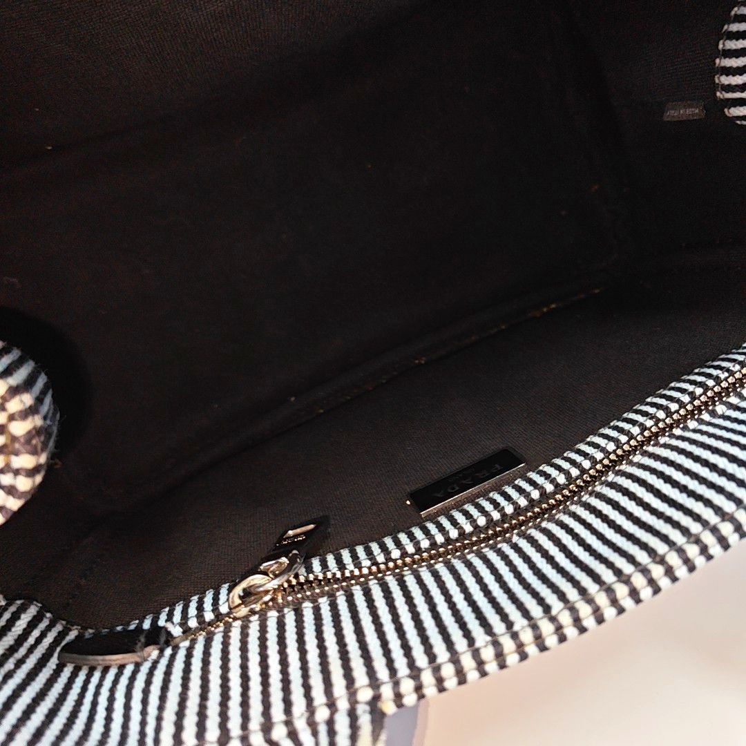 Prada Prada Striped Canvas Logo Tote Bag Size ONE SIZE - 7 Thumbnail