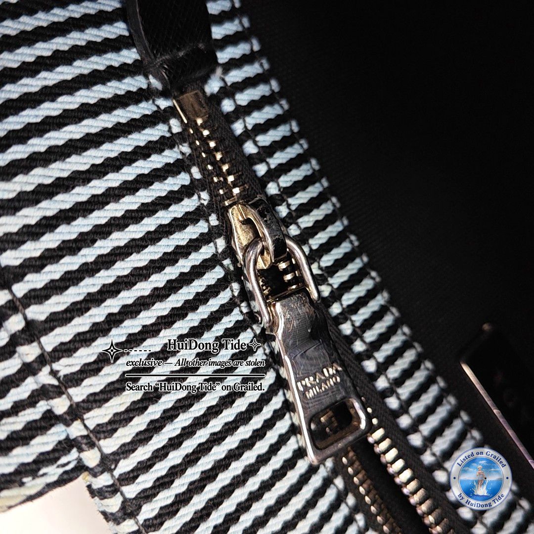 Prada Prada Striped Canvas Logo Tote Bag Size ONE SIZE - 16 Thumbnail