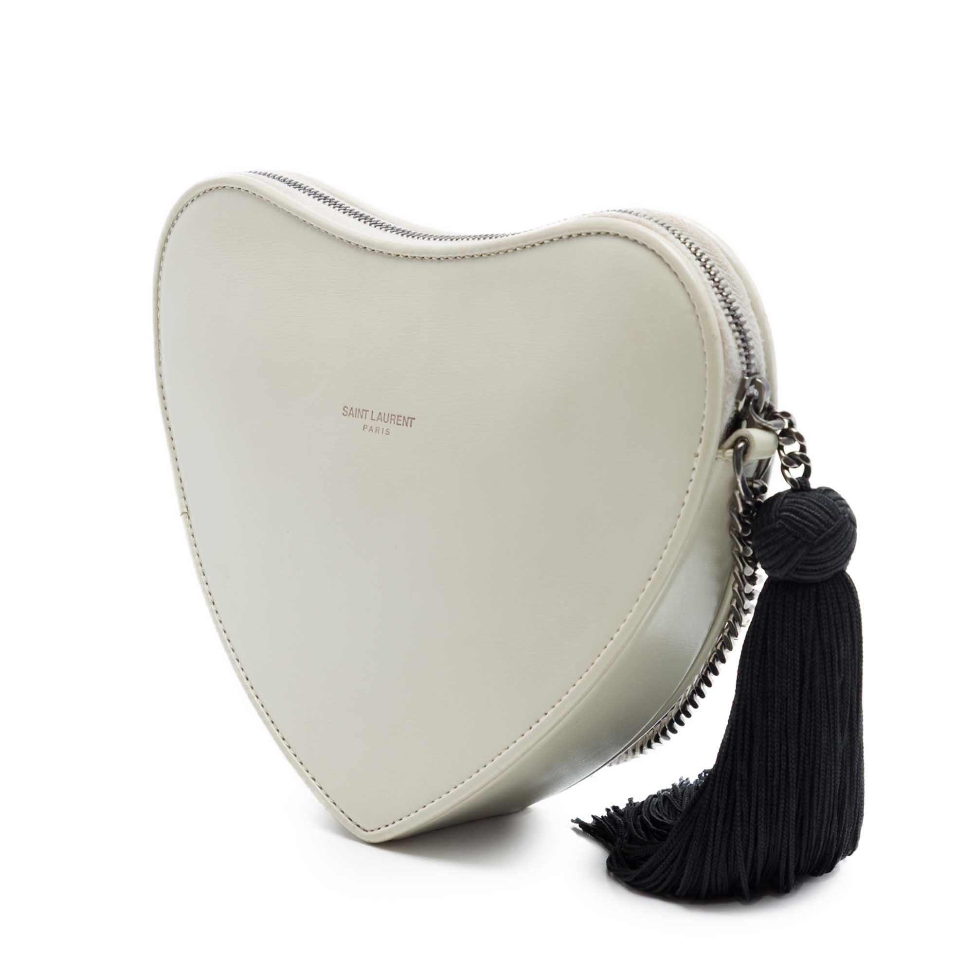 Saint Laurent Paris Smooth Calfskin Sac Coeur Heart Tassel Crossbody Size ONE SIZE - 2 Thumbnail