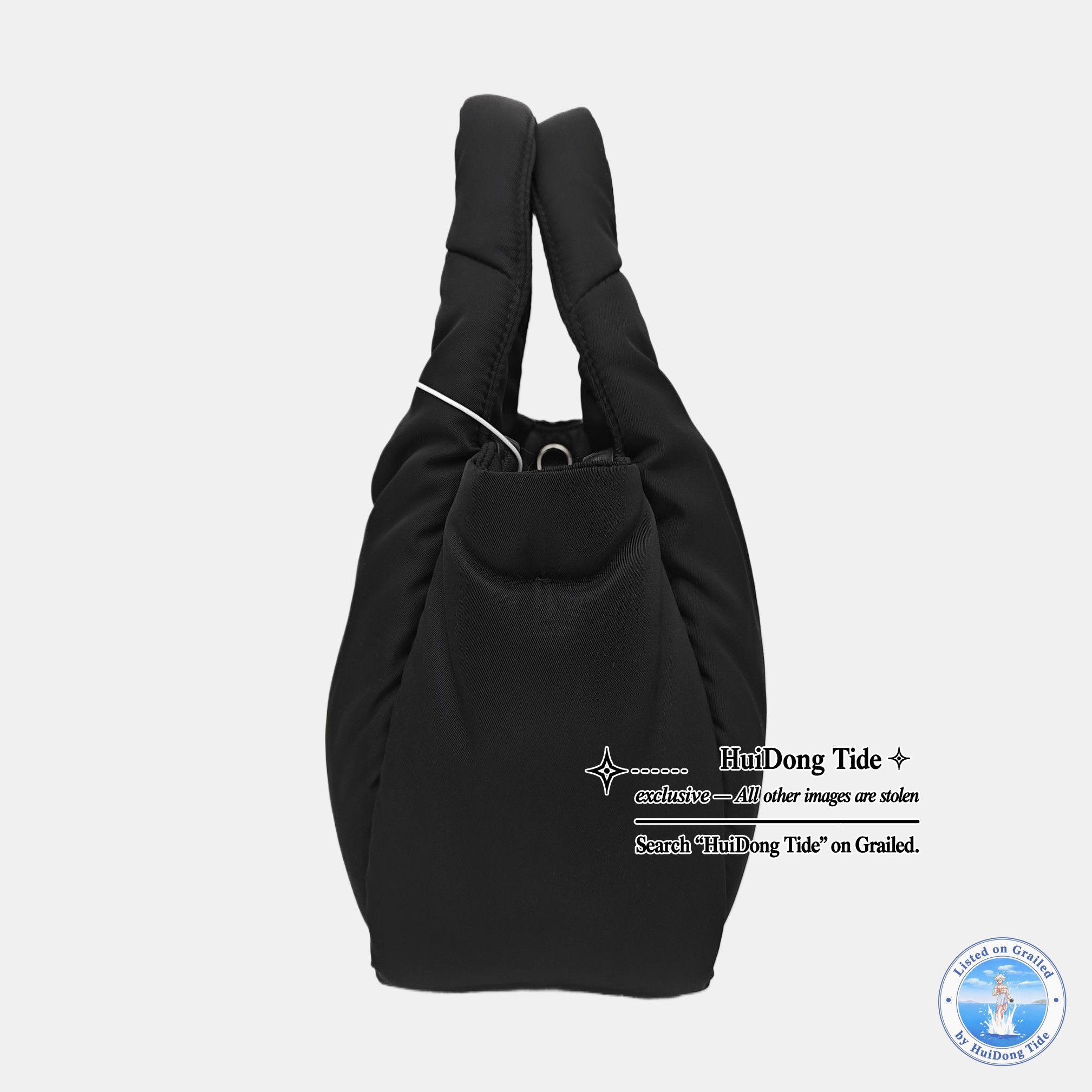 Prada Prada Nylon Logo Handle Bag Black Size ONE SIZE - 3 Thumbnail