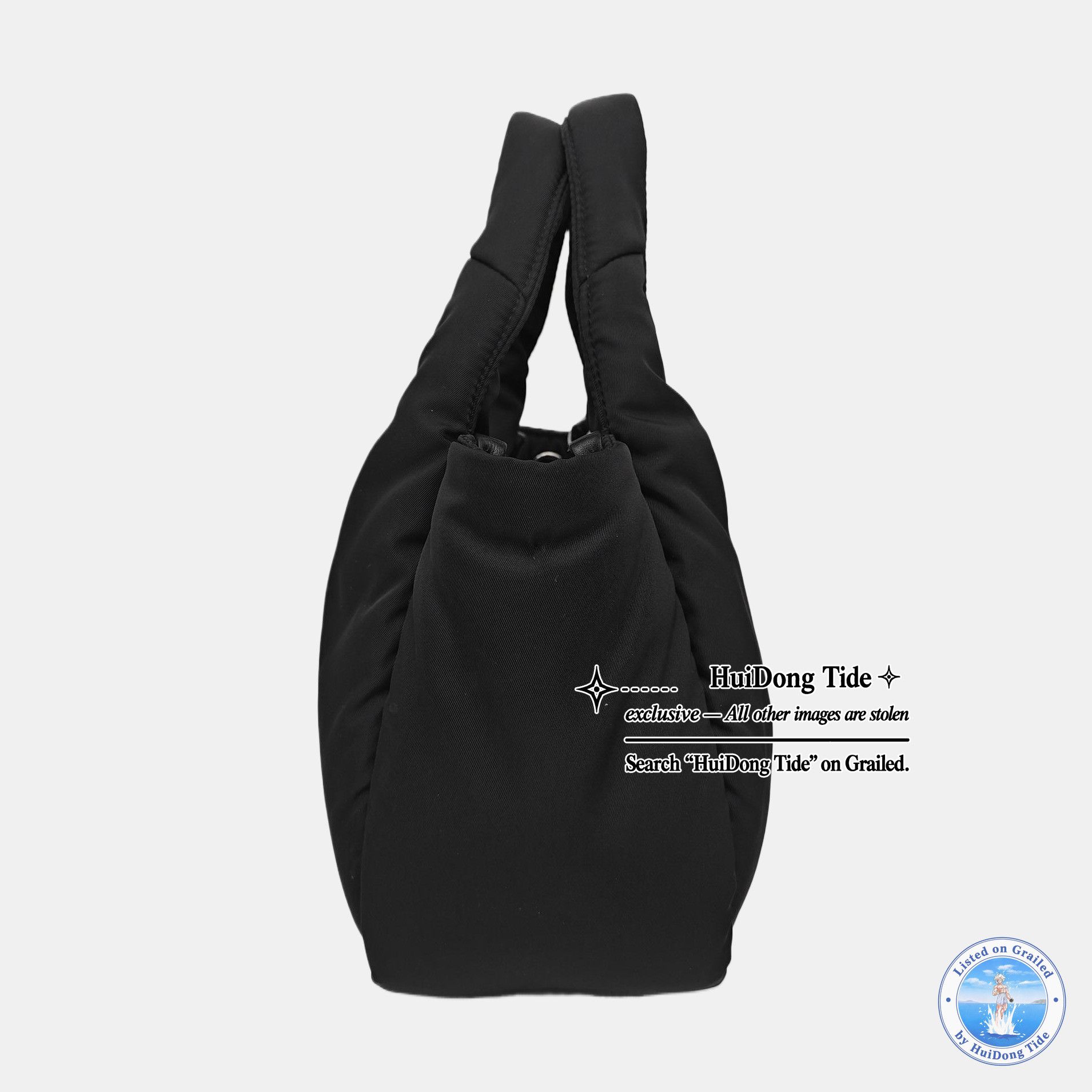 Prada Prada Nylon Logo Handle Bag Black Size ONE SIZE - 4 Thumbnail