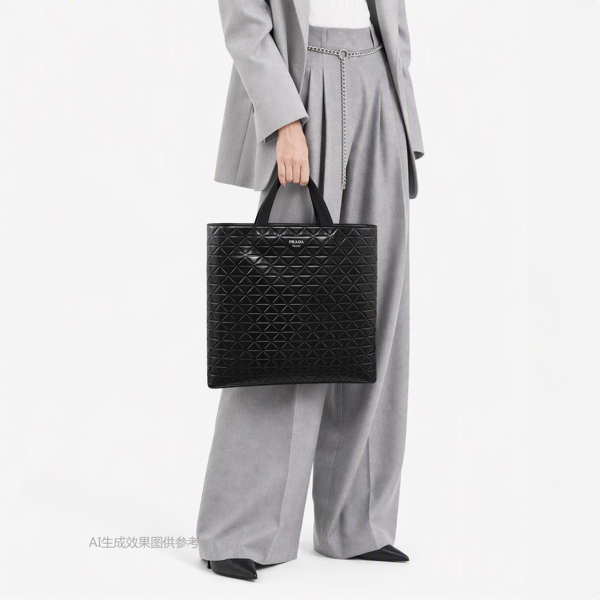 Prada Prada Geometric Quilted Tote Bag One Size Size ONE SIZE - 2 Thumbnail