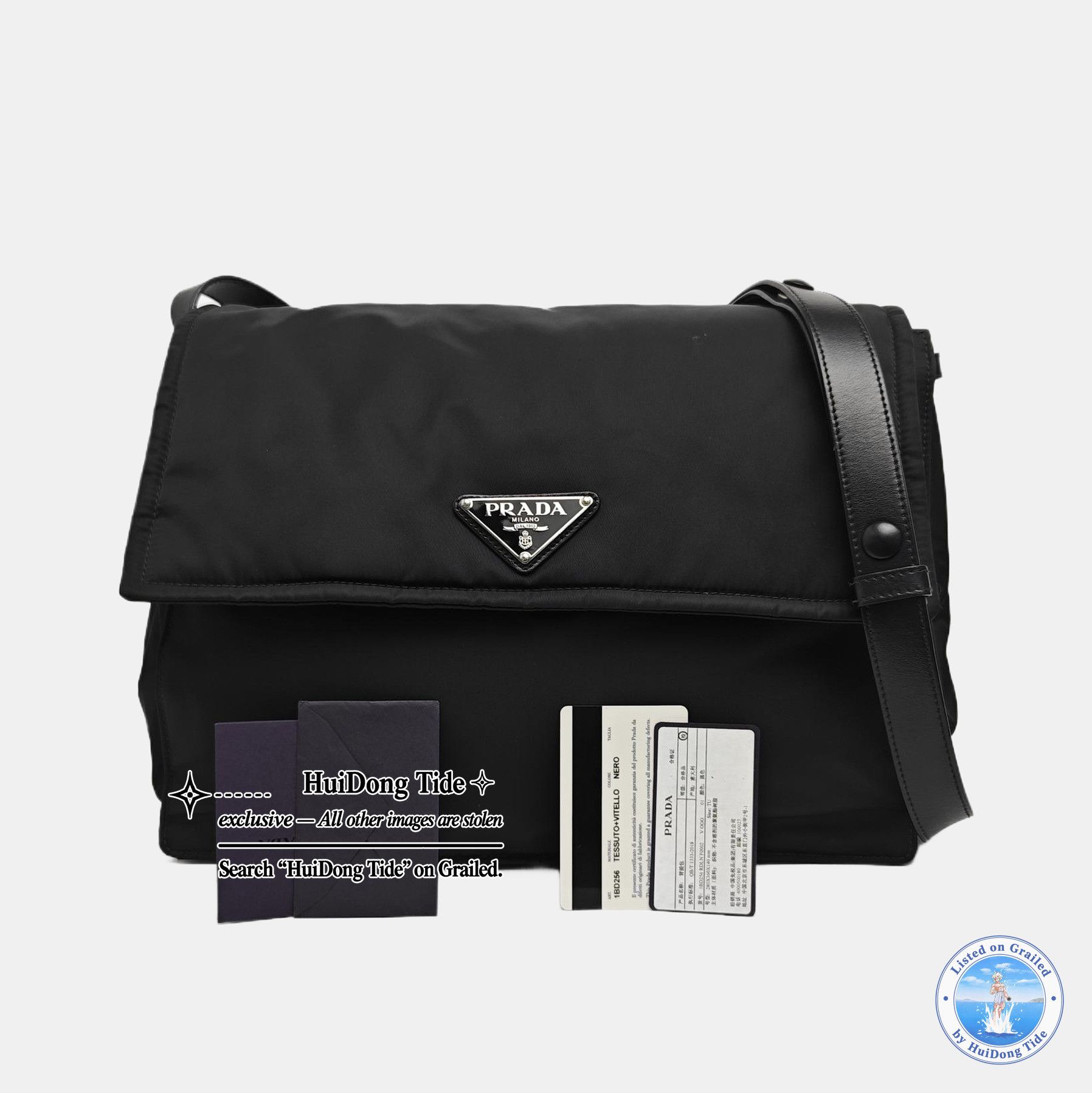 Prada Prada Tessuto Nylon Shoulder Bag Black Size ONE SIZE - 8 Thumbnail