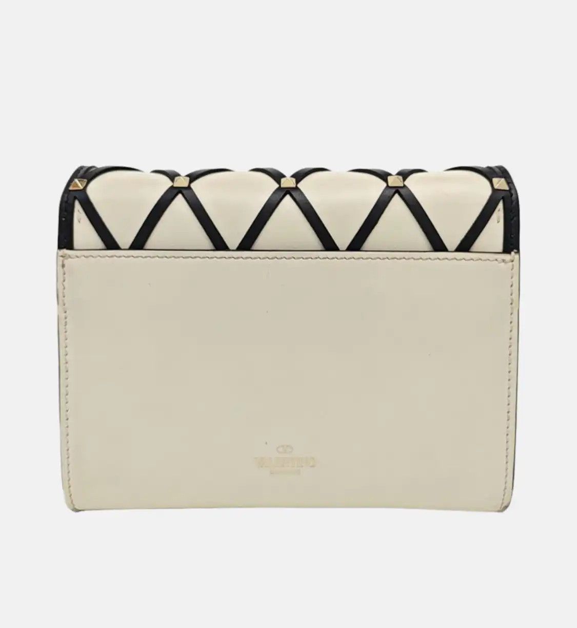 Valentino VALENTINO Beehive white cowhide leather stud quilted shoulder bag detachable str Size ONE SIZE - 5 Thumbnail