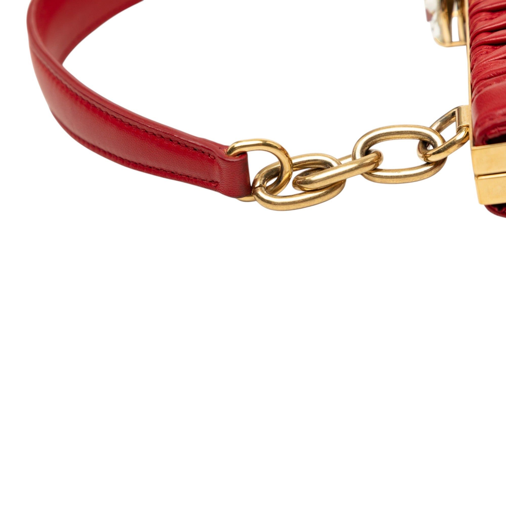 Miu Miu Matelasse Lambskin Kiss Lock Solitaire Satchel Size ONE SIZE - 7 Thumbnail