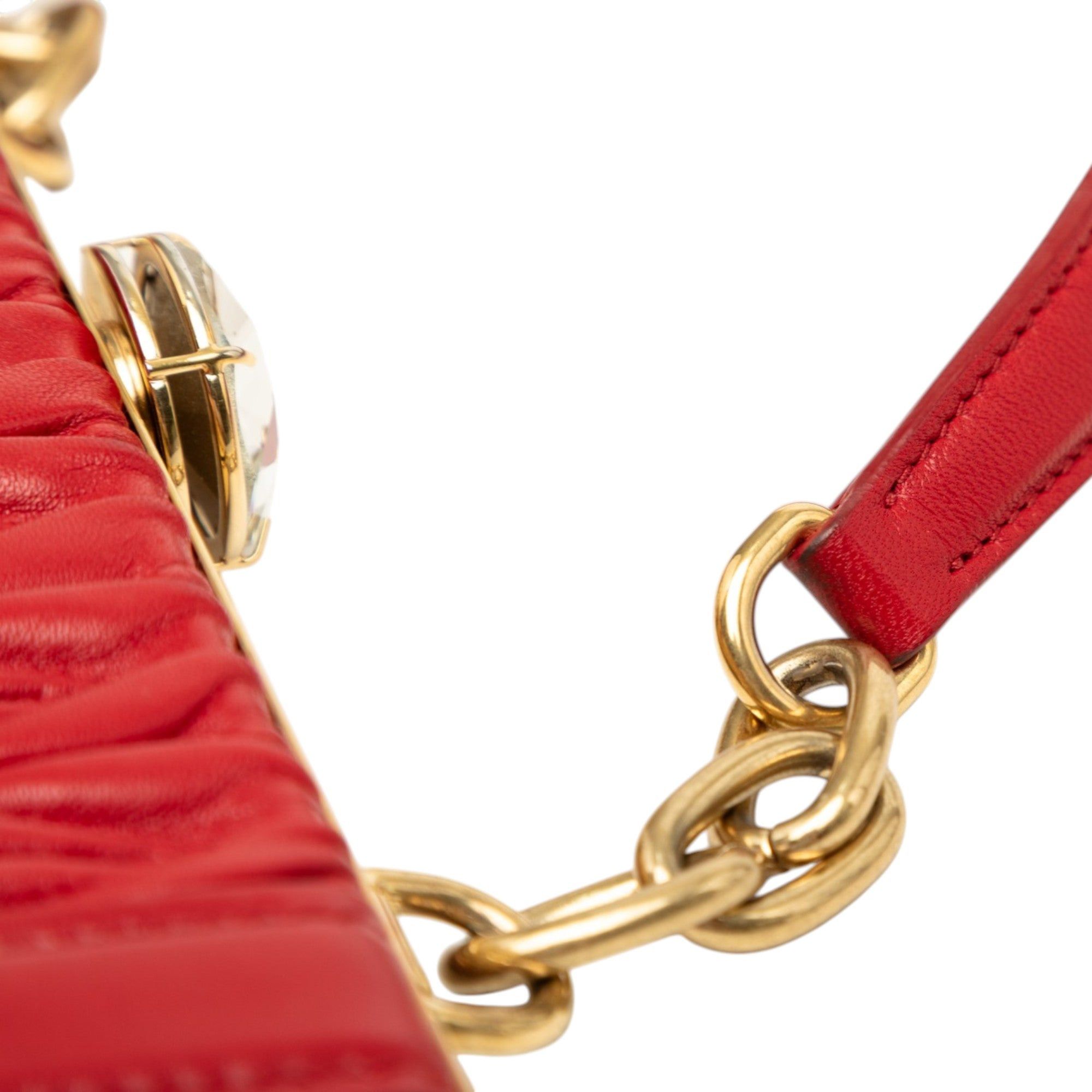 Miu Miu Matelasse Lambskin Kiss Lock Solitaire Satchel Size ONE SIZE - 6 Thumbnail