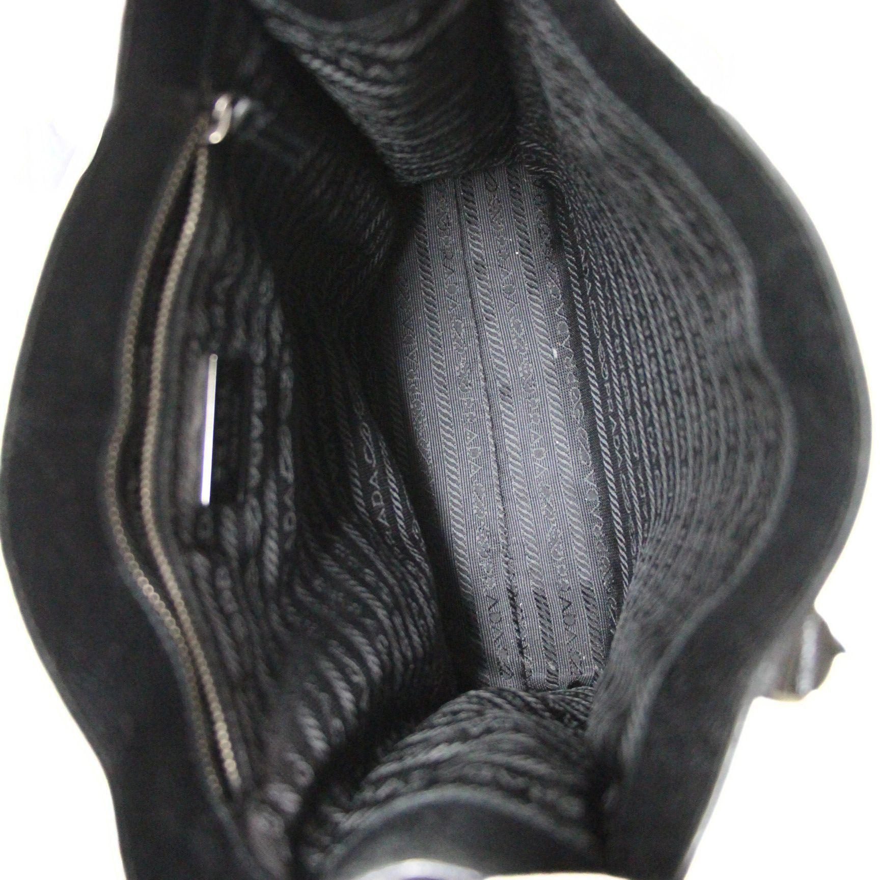Prada PRADA Triangle Logo Leather Tote Bag Black Size ONE SIZE - 7 Thumbnail