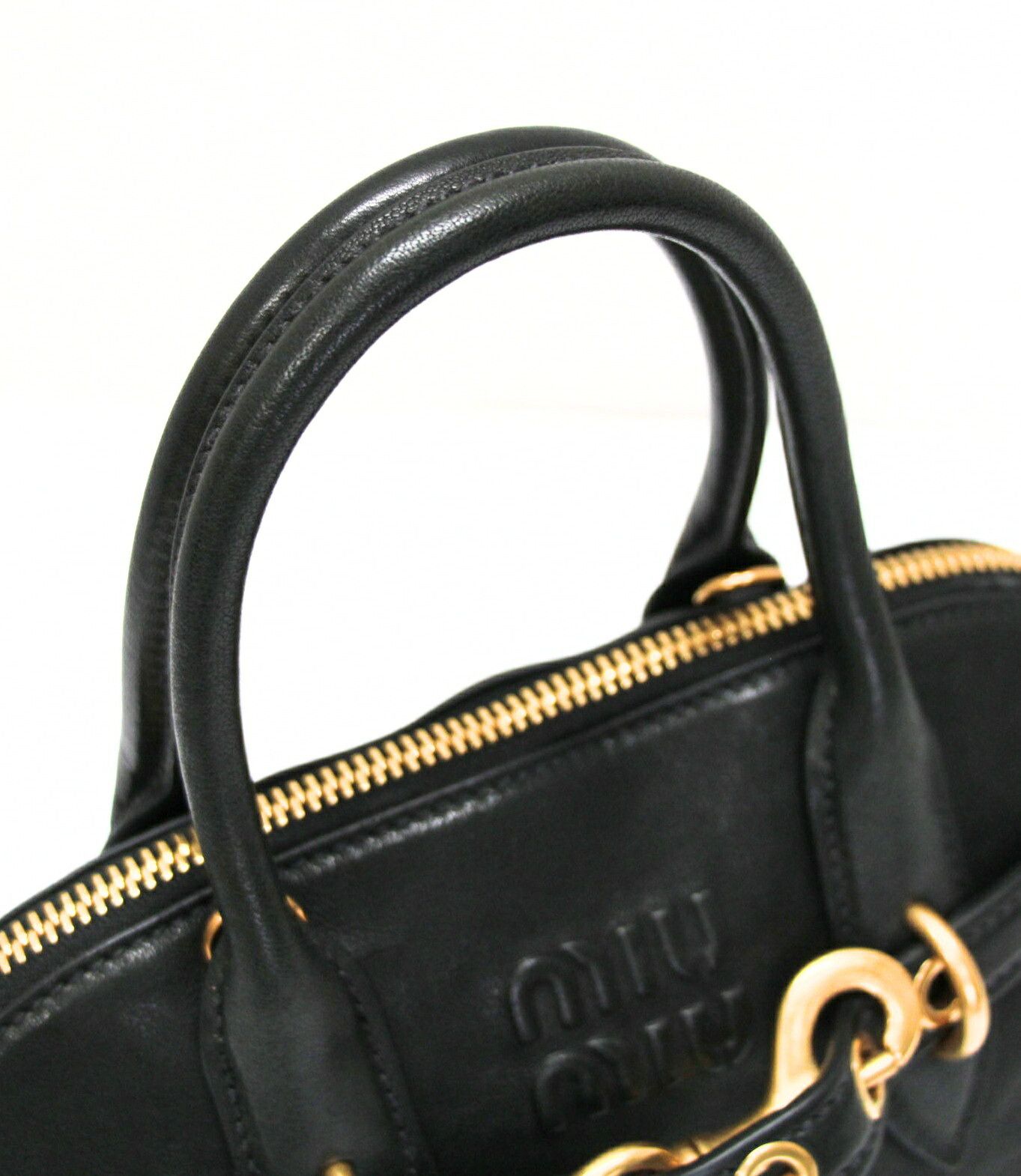 Miu Miu miu miu Aventure Leather 2-Way Bag Black Size ONE SIZE - 3 Thumbnail