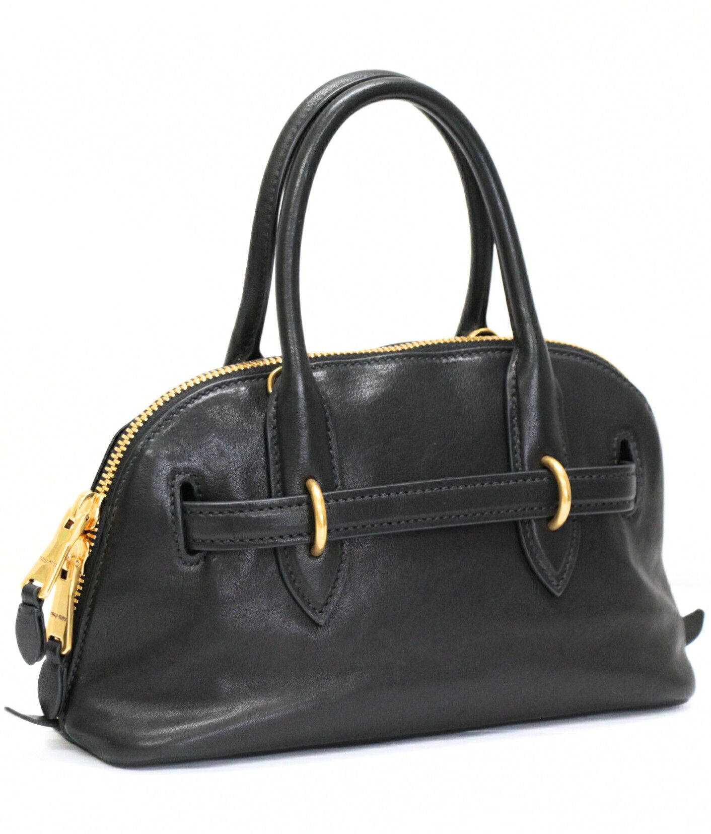 Miu Miu miu miu Aventure Leather 2-Way Bag Black Size ONE SIZE - 2 Thumbnail