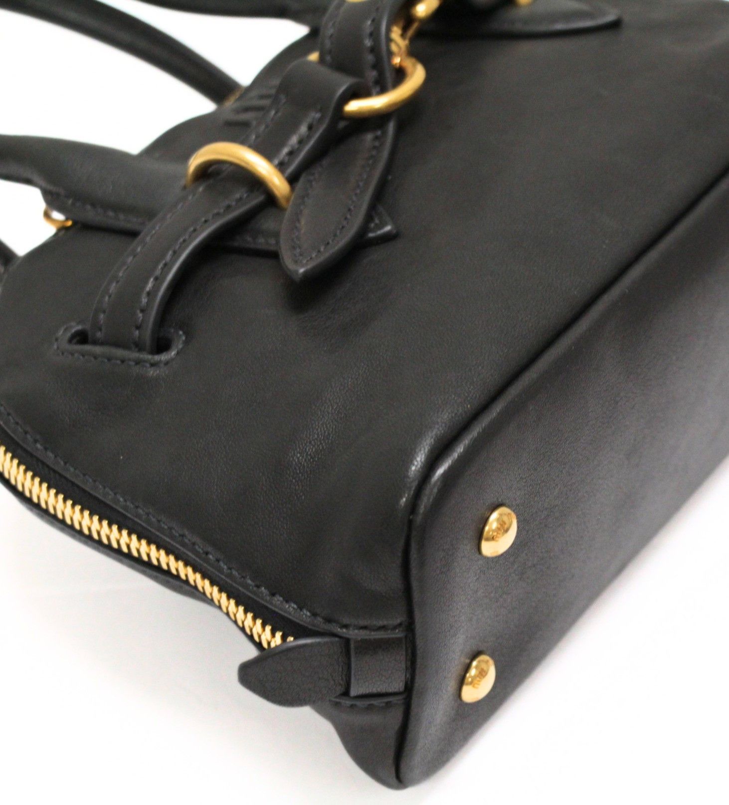 Miu Miu miu miu Aventure Leather 2-Way Bag Black Size ONE SIZE - 4 Thumbnail