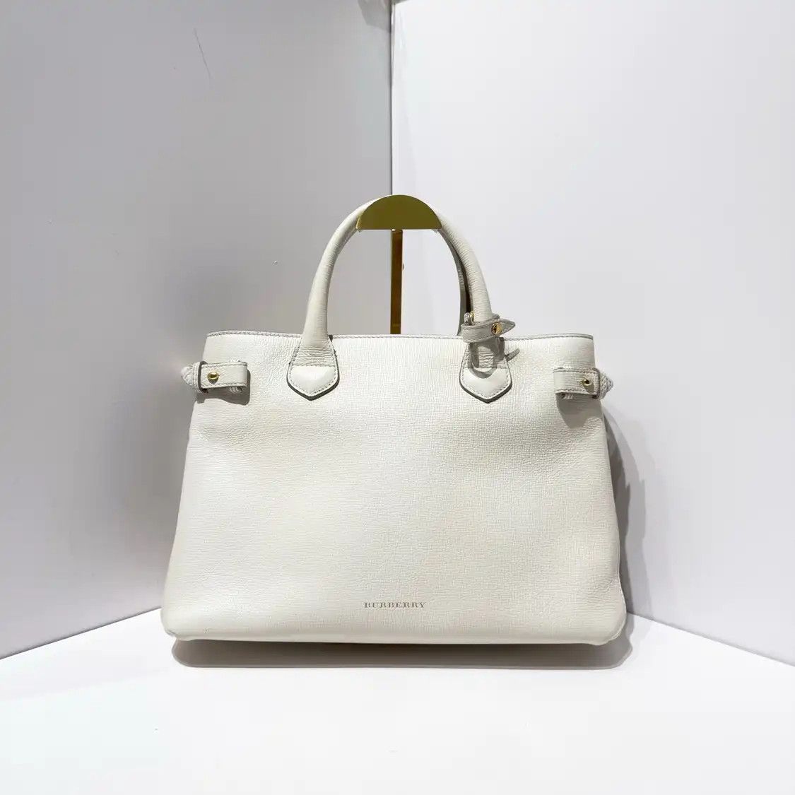 Burberry BURBERRY The Banner Medium white cowhide leather handbag detachable strap Size ONE SIZE - 2 Thumbnail