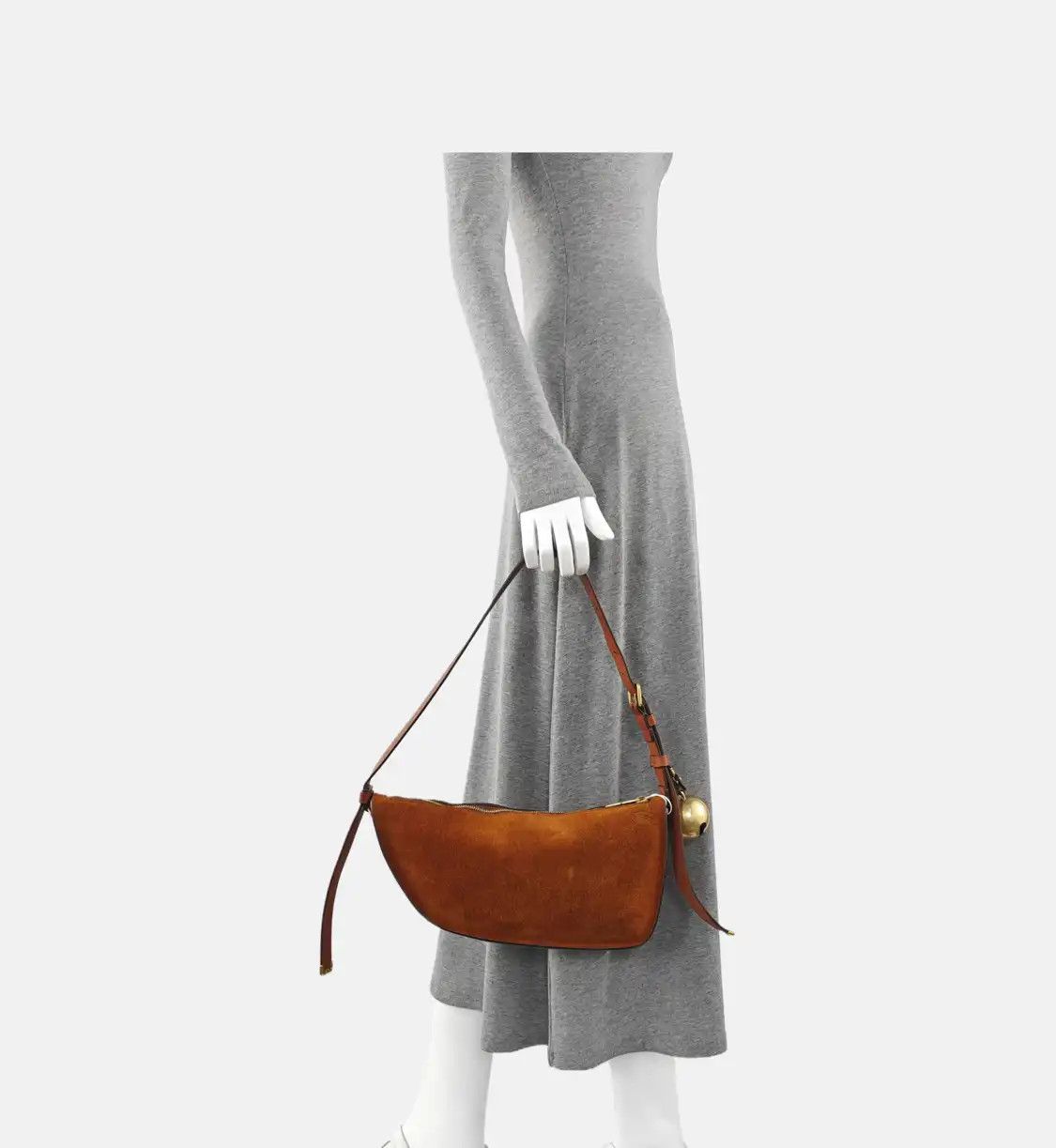 Burberry BURBERRY Shield Small brown suede shoulder bag handbag gold hardware Size ONE SIZE - 2 Thumbnail