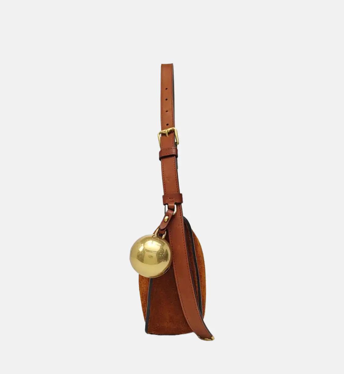 Burberry BURBERRY Shield Small brown suede shoulder bag handbag gold hardware Size ONE SIZE - 3 Thumbnail