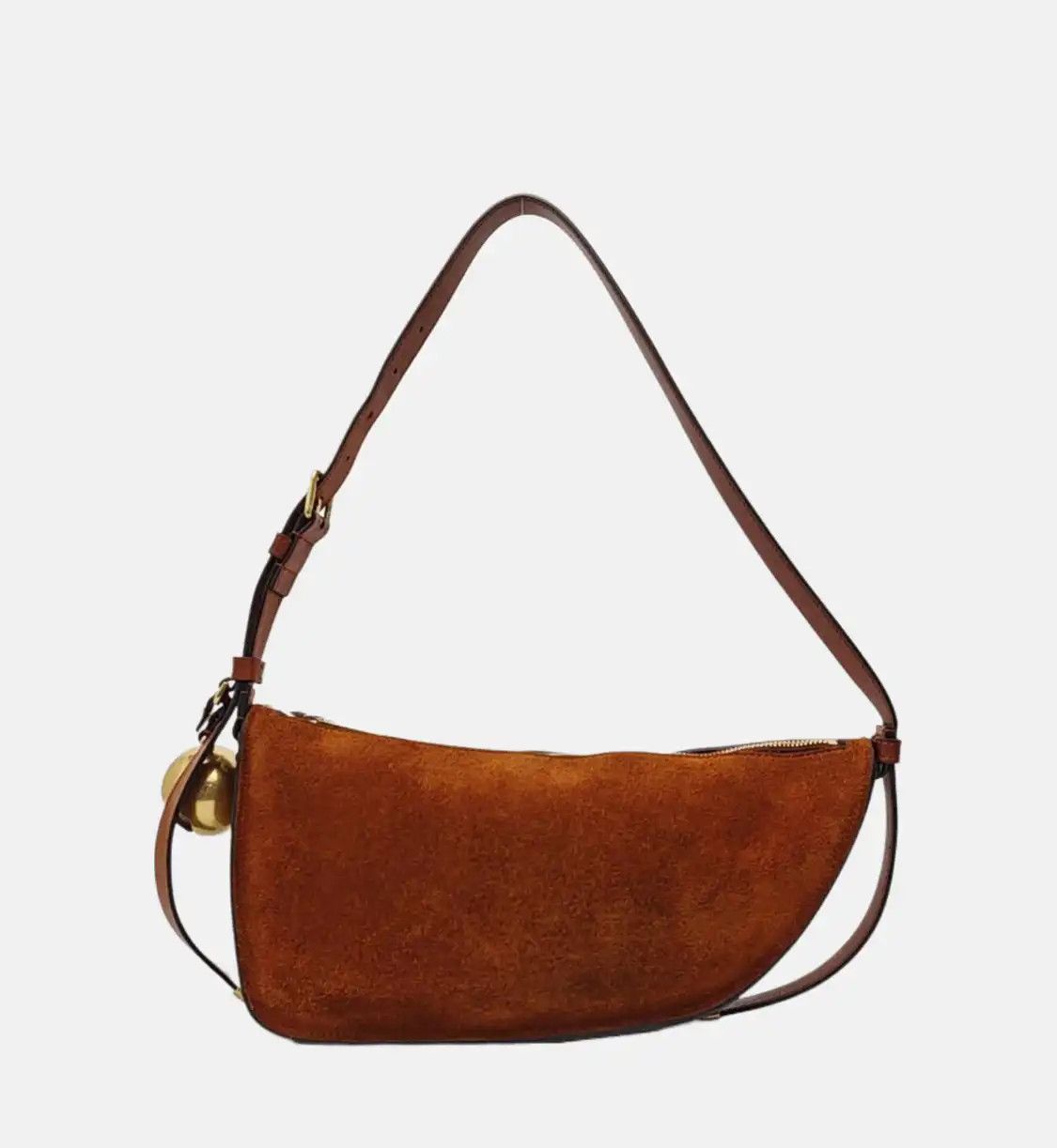 Burberry BURBERRY Shield Small brown suede shoulder bag handbag gold hardware Size ONE SIZE - 5 Thumbnail