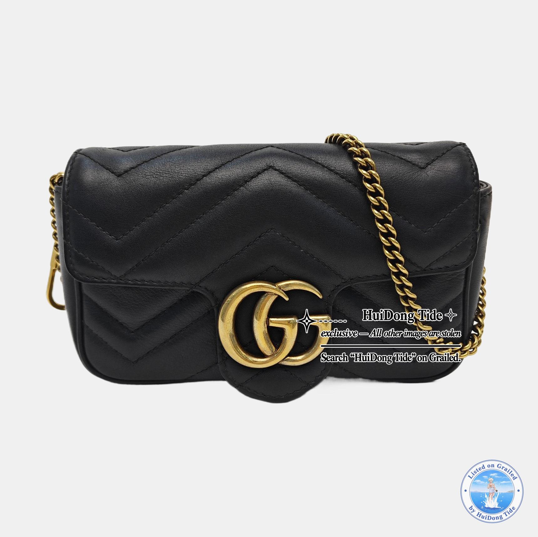 Gucci Gucci GG Marmont Black Quilted Leather Shoulder Bag Size ONE SIZE - 8 Thumbnail