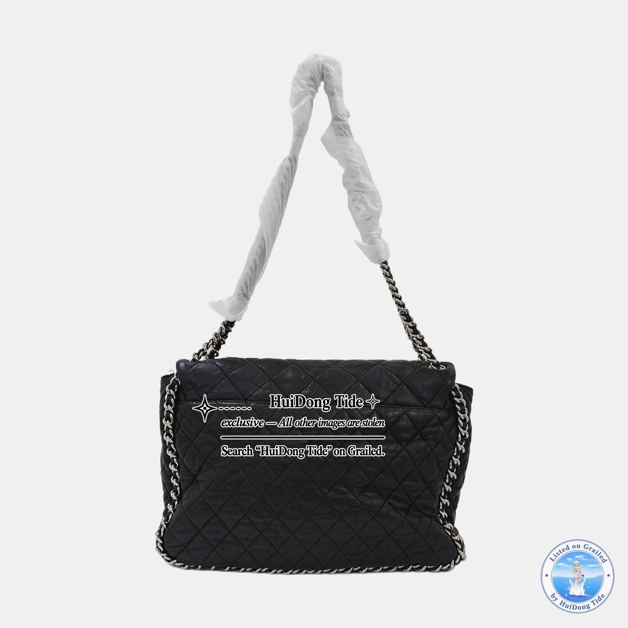 Chanel CHANEL Quilted Lambskin Maxi Shoulder Bag Black Size ONE SIZE - 4 Thumbnail