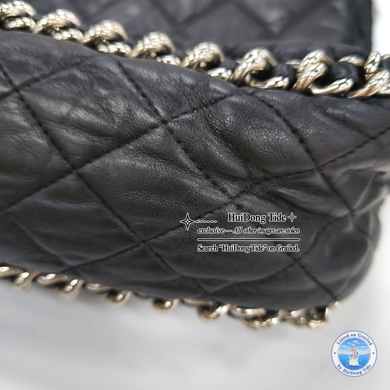 Chanel CHANEL Quilted Lambskin Maxi Shoulder Bag Black Size ONE SIZE - 13 Thumbnail