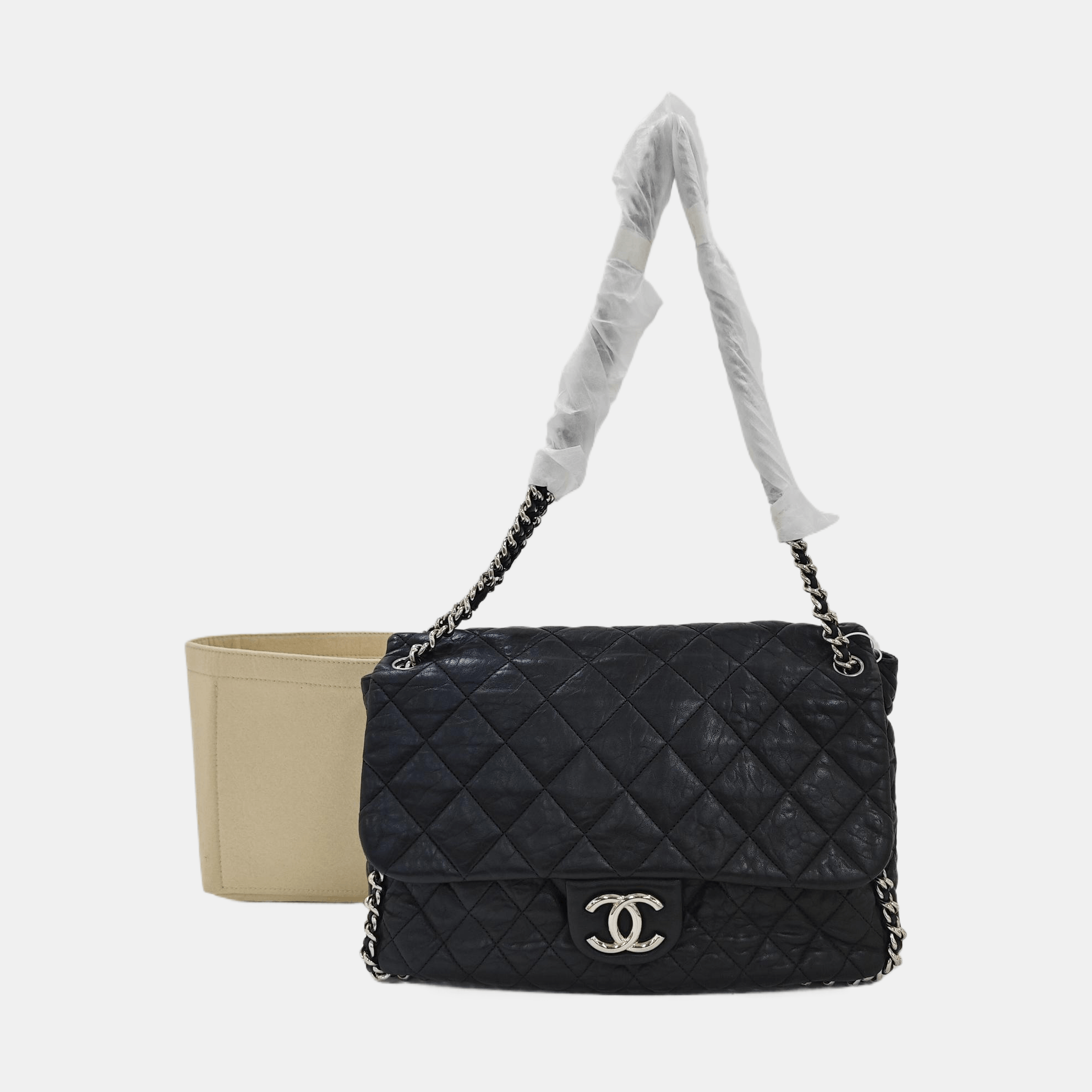 Chanel CHANEL Quilted Lambskin Maxi Shoulder Bag Black Size ONE SIZE - 7 Thumbnail