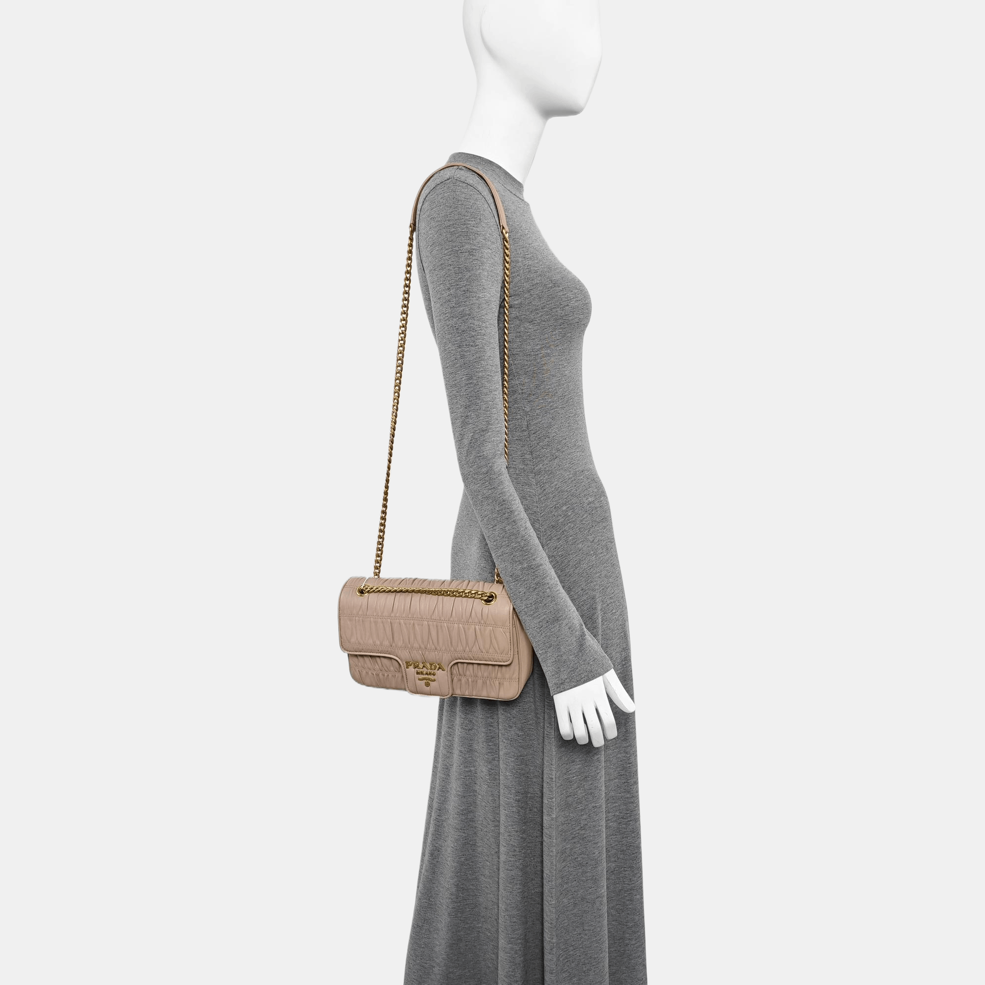 Prada Prada Diagramme Pink Leather Shoulder Bag Size ONE SIZE - 2 Thumbnail