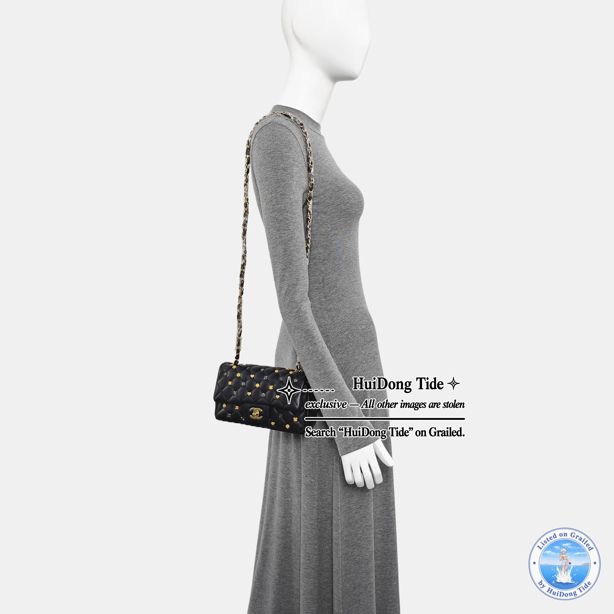 Chanel Chanel Classic Flap Studded Lambskin Bag One Size Size ONE SIZE - 2 Thumbnail