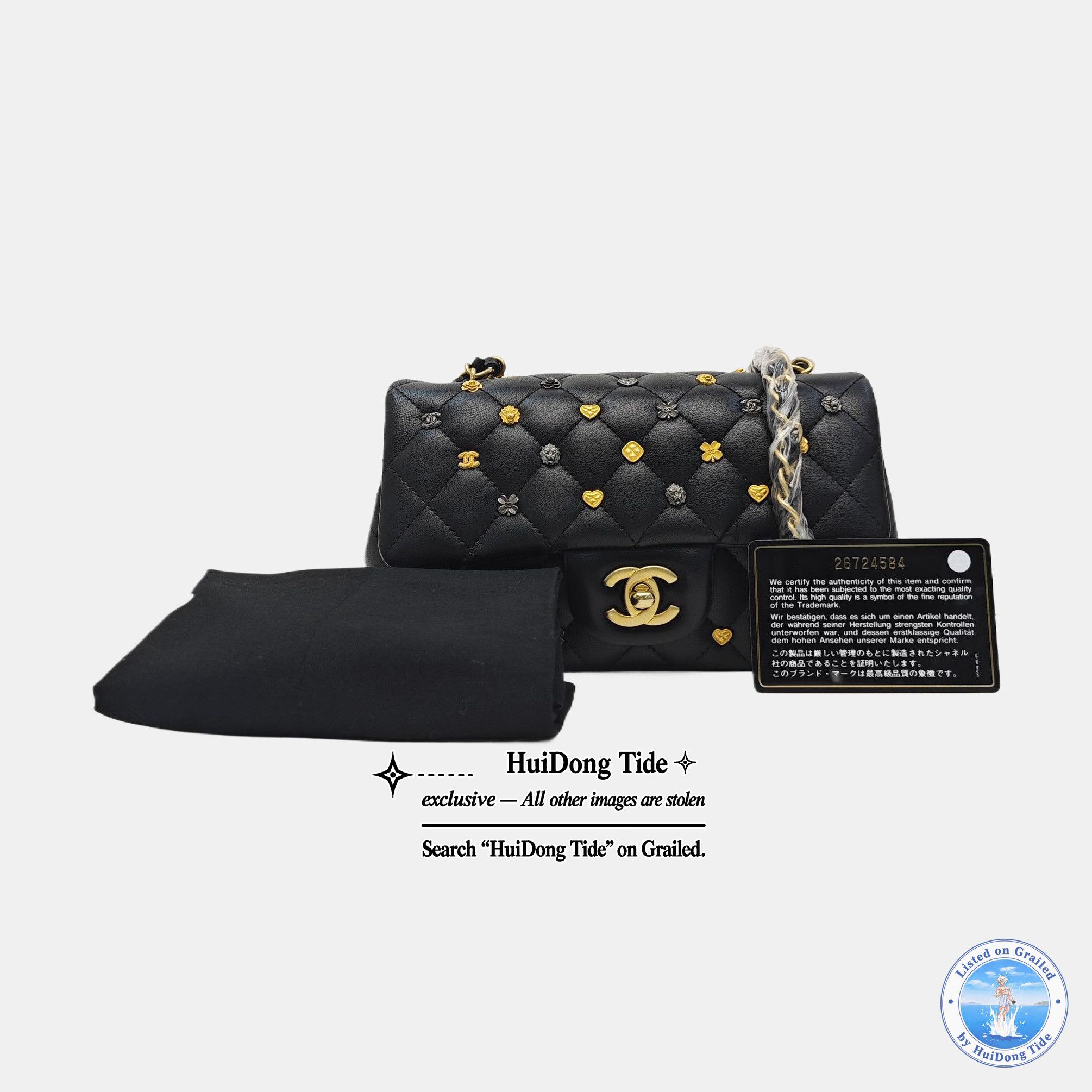 Chanel Chanel Classic Flap Studded Lambskin Bag One Size Size ONE SIZE - 7 Thumbnail