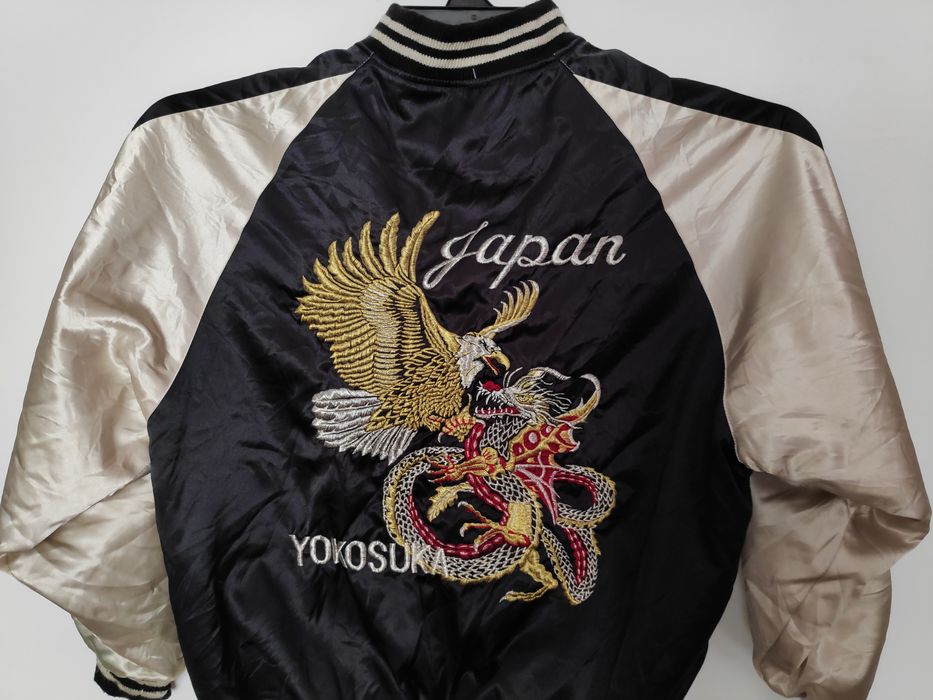 Japanese Brand Vintage Sukajan Japan Yokosuka Embroidery Dragon & Eagle ...