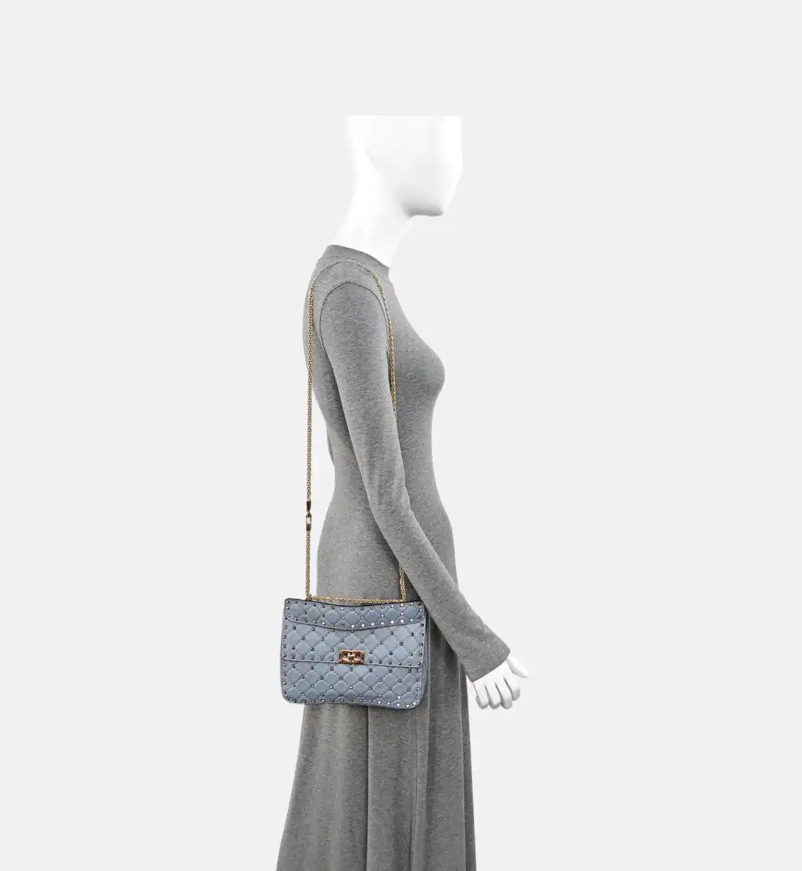Valentino VALENTINO Spike Up light bluesheepskin stud quilted shoulder bag handbag crossbo Size ONE SIZE - 2 Thumbnail