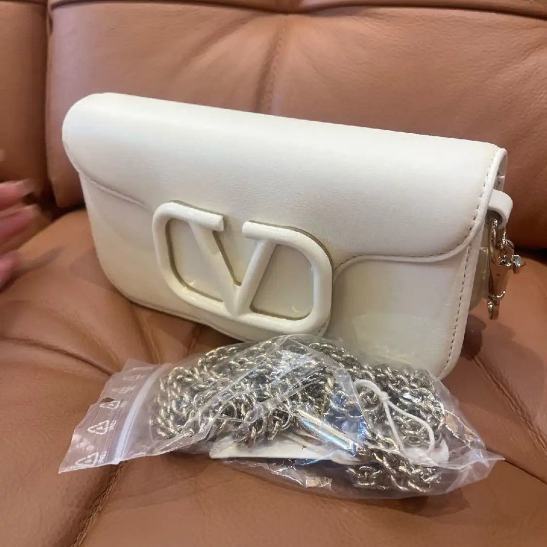 Valentino VALENTINO Vsling Small white cowhide leather shoulder bag Size ONE SIZE - 2 Thumbnail
