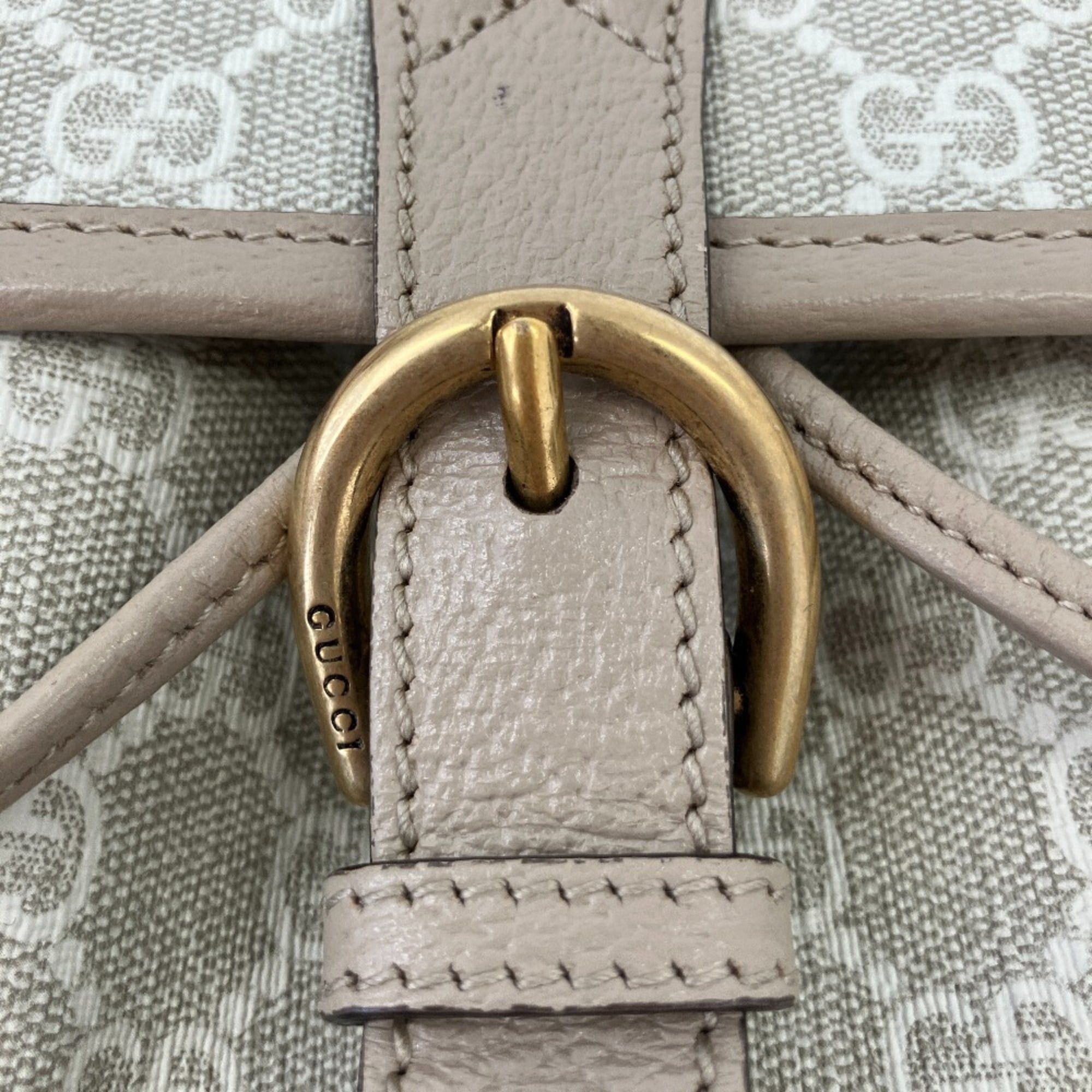 Gucci GUCCI GG Supreme Interlocking G Backpack Daypack 674147 Gray Greige Women's Size ONE SIZE - 14 Thumbnail