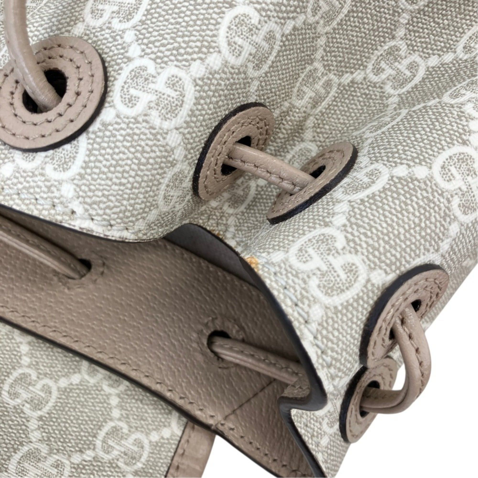 Gucci GUCCI GG Supreme Interlocking G Backpack Daypack 674147 Gray Greige Women's Size ONE SIZE - 13 Thumbnail