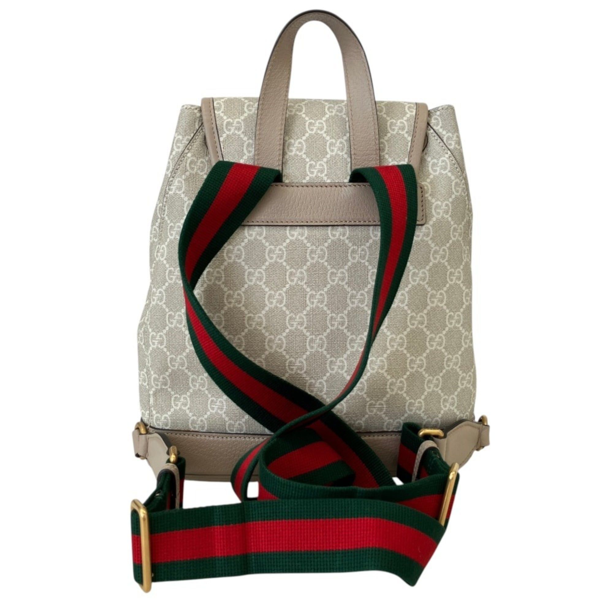 Gucci GUCCI GG Supreme Interlocking G Backpack Daypack 674147 Gray Greige Women's Size ONE SIZE - 3 Thumbnail