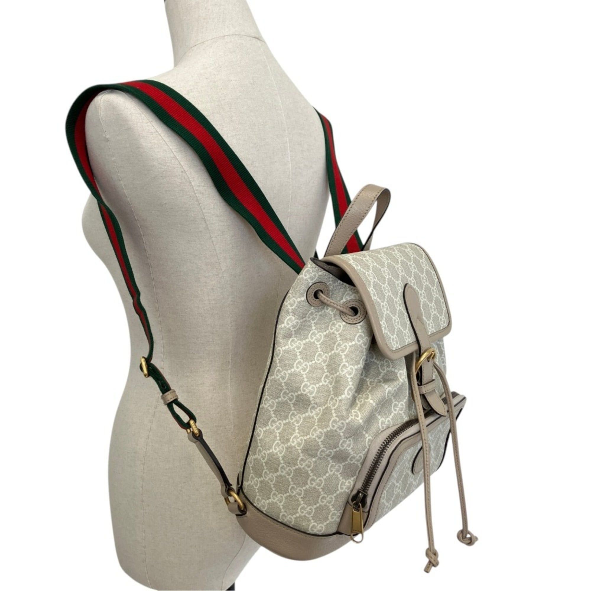 Gucci GUCCI GG Supreme Interlocking G Backpack Daypack 674147 Gray Greige Women's Size ONE SIZE - 6 Thumbnail