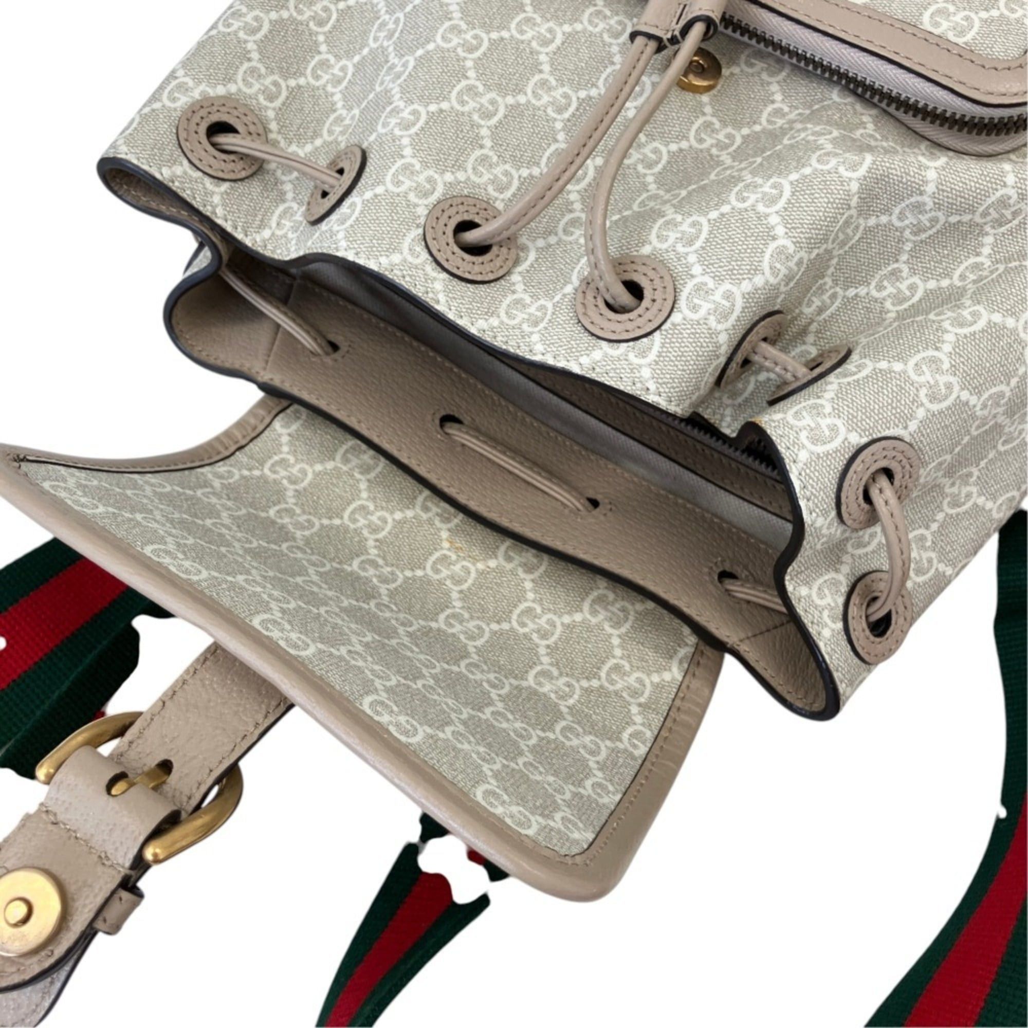 Gucci GUCCI GG Supreme Interlocking G Backpack Daypack 674147 Gray Greige Women's Size ONE SIZE - 8 Thumbnail