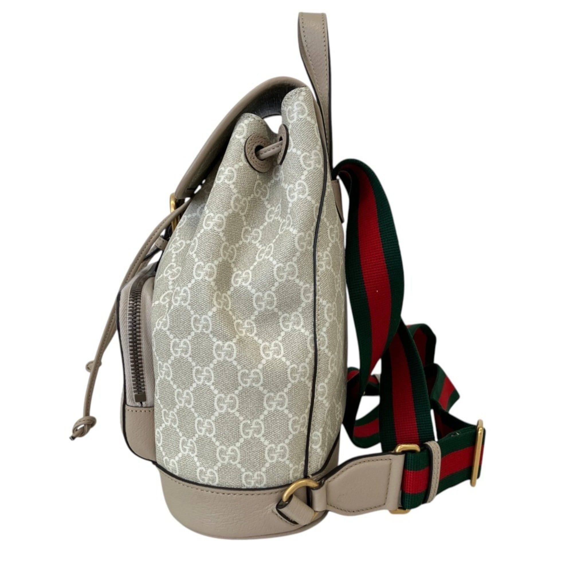 Gucci GUCCI GG Supreme Interlocking G Backpack Daypack 674147 Gray Greige Women's Size ONE SIZE - 2 Thumbnail