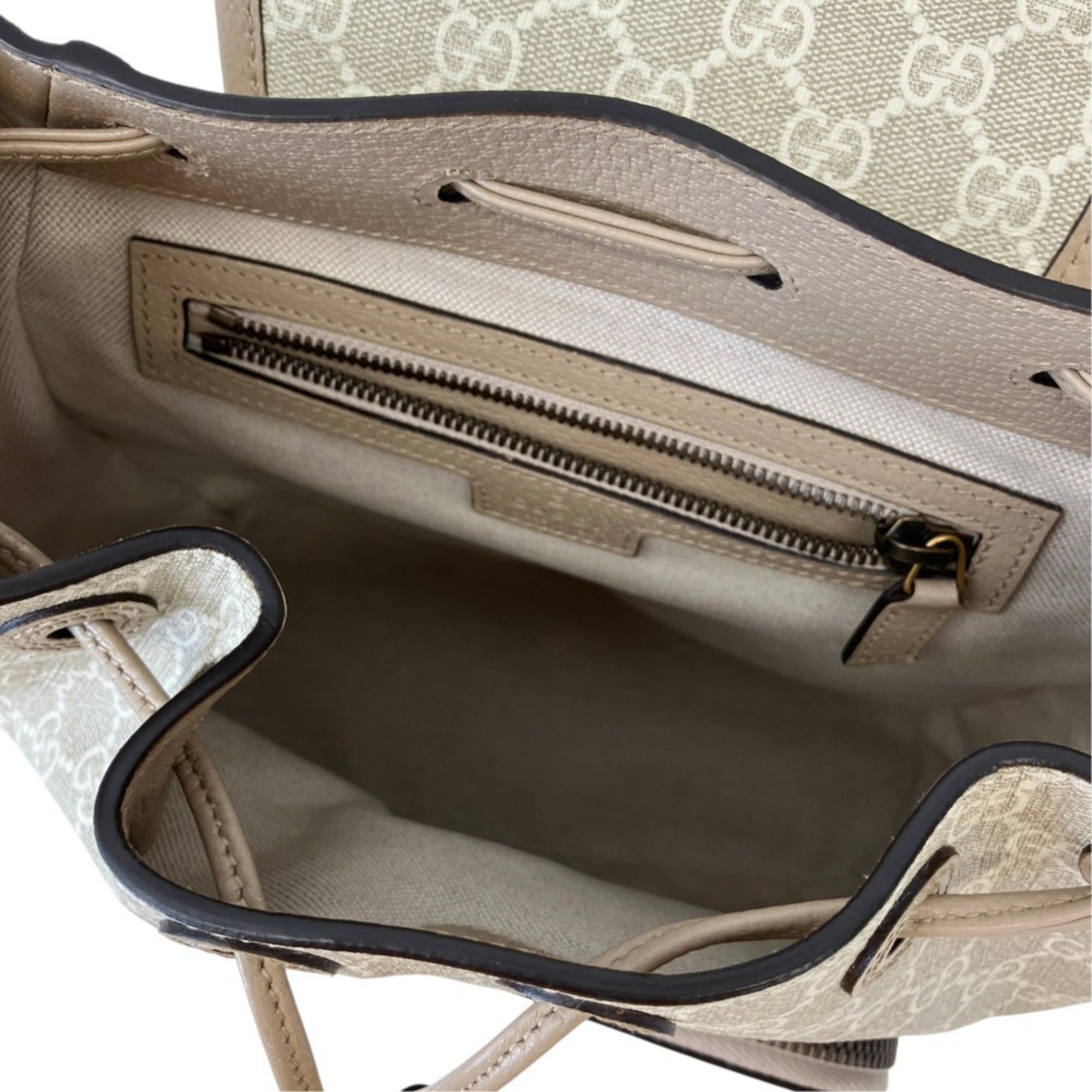 Gucci GUCCI GG Supreme Interlocking G Backpack Daypack 674147 Gray Greige Women's Size ONE SIZE - 7 Thumbnail
