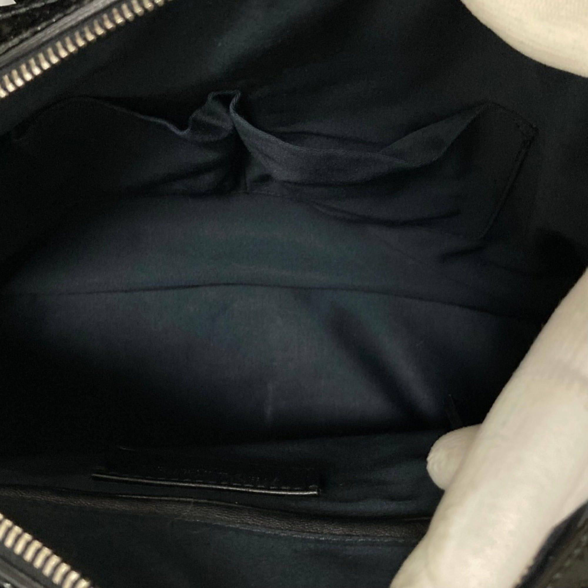Yves Saint Laurent Yves Saint Laurent Muse Y-Line Patent Leather Handbag 156465 Black Women's Size ONE SIZE - 10 Thumbnail