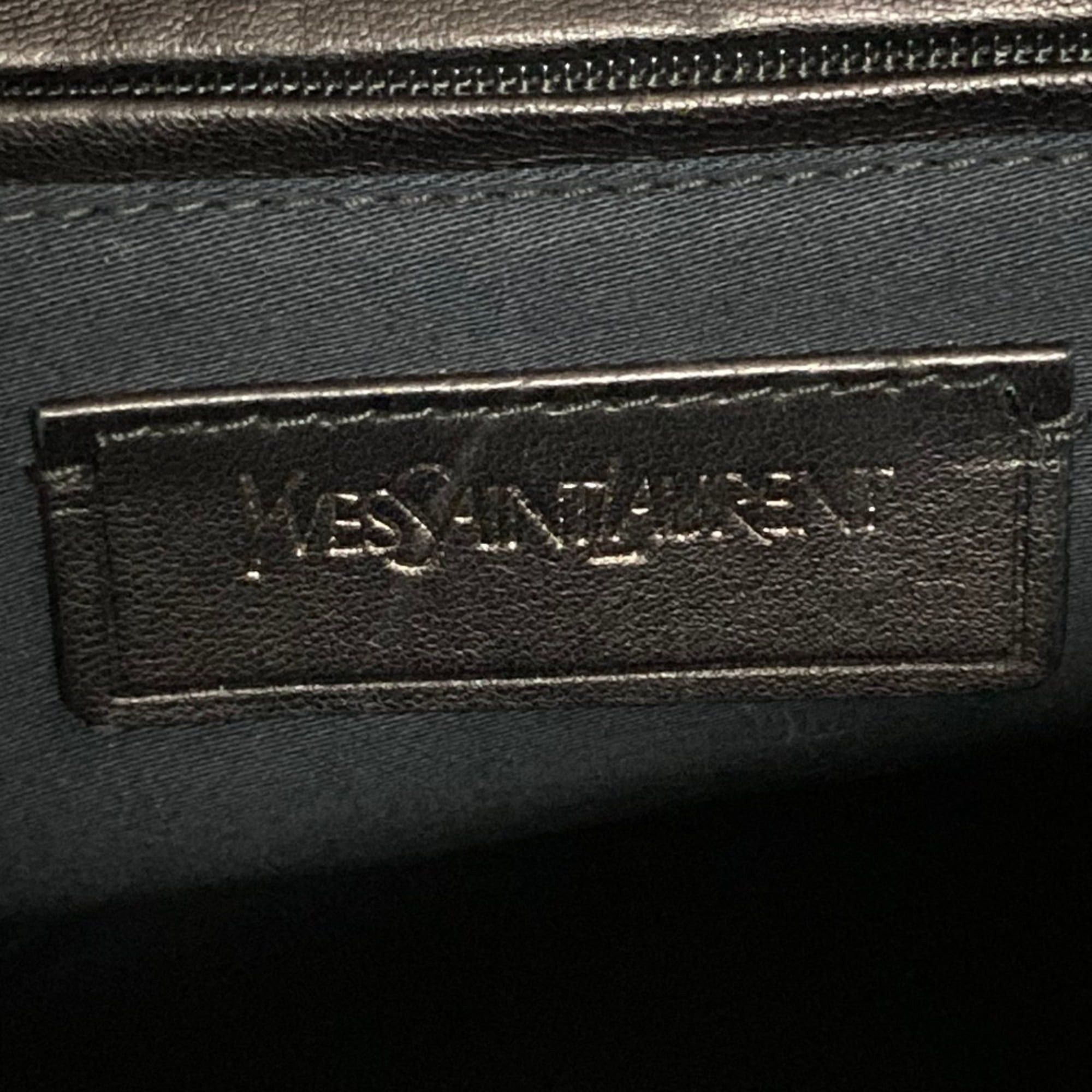 Yves Saint Laurent Yves Saint Laurent Muse Y-Line Patent Leather Handbag 156465 Black Women's Size ONE SIZE - 8 Thumbnail