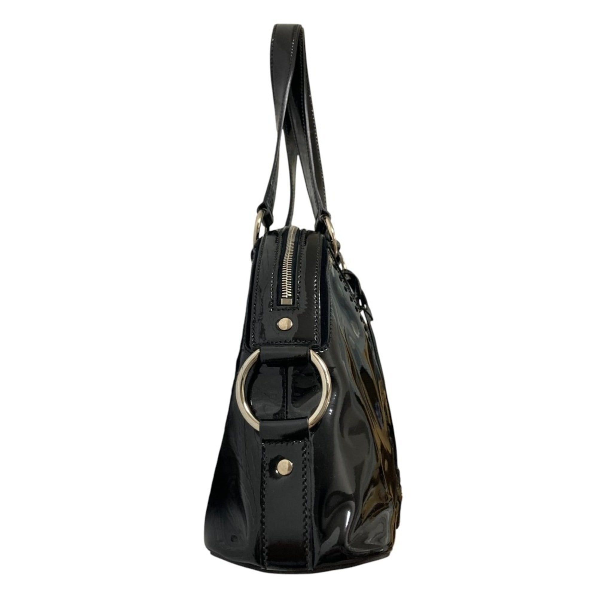 Yves Saint Laurent Yves Saint Laurent Muse Y-Line Patent Leather Handbag 156465 Black Women's Size ONE SIZE - 2 Thumbnail