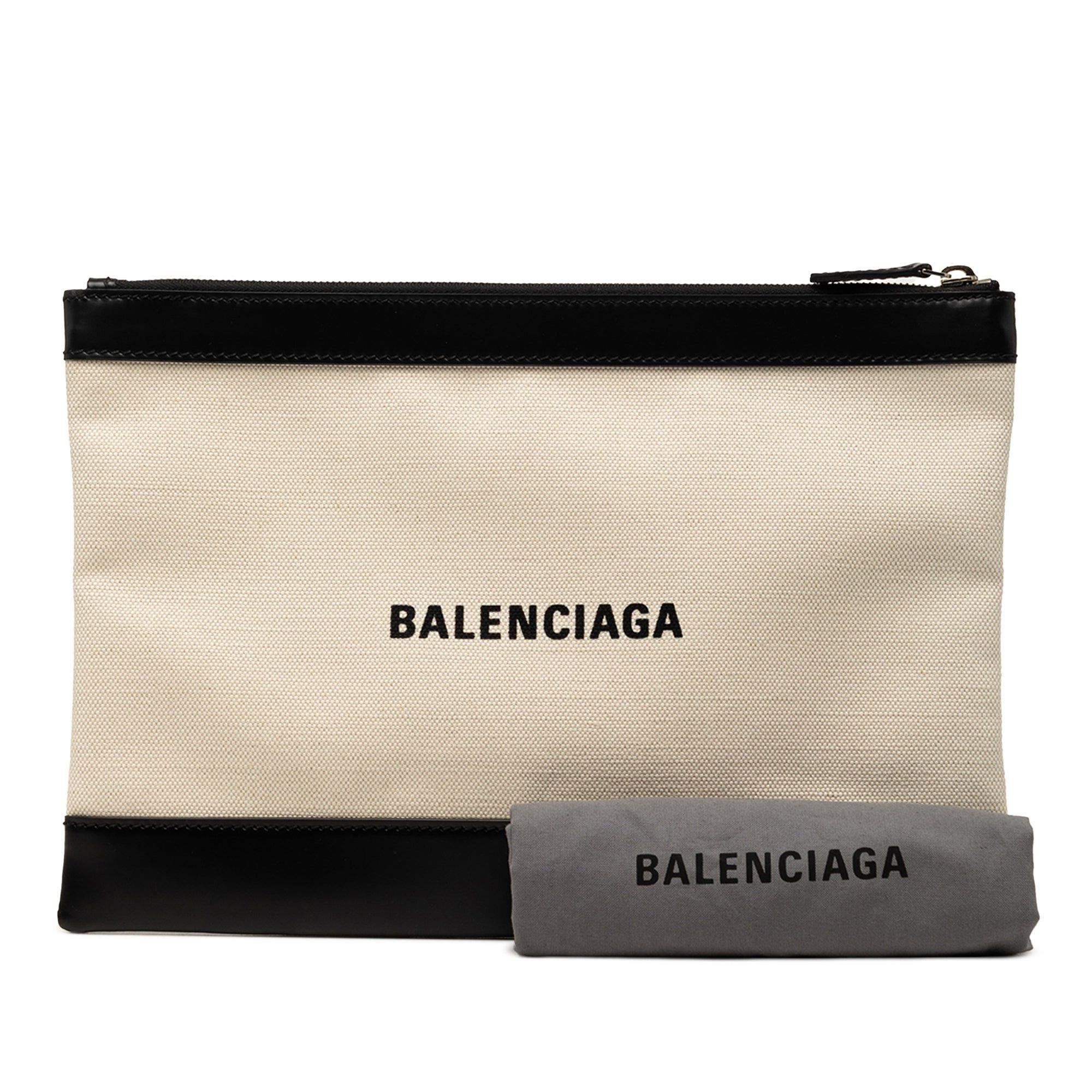 Balenciaga Canvas Navy Clip Clutch M Size ONE SIZE - 8 Thumbnail