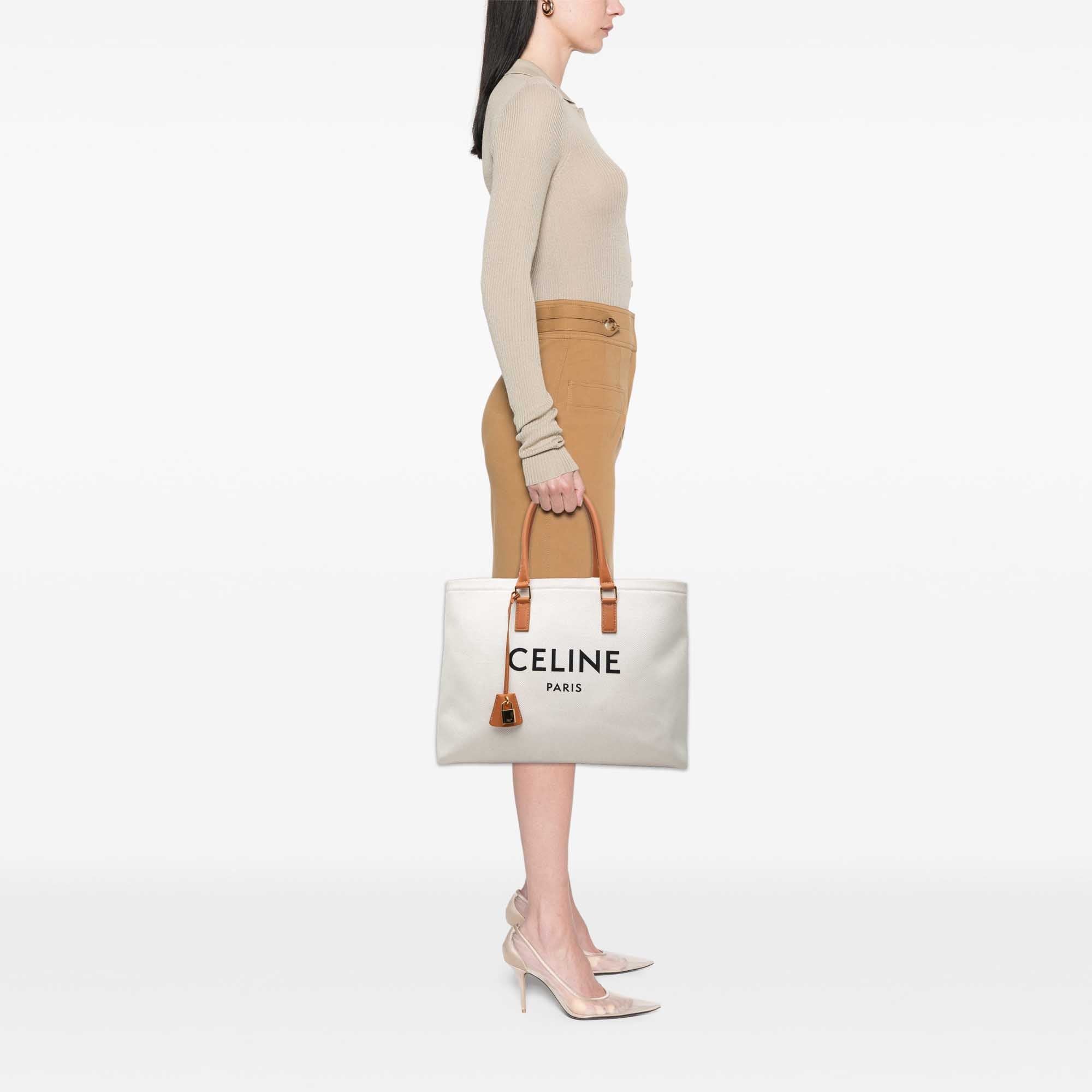 Celine Canvas Logo Print Horizontal Cabas Tote Size ONE SIZE - 7 Thumbnail